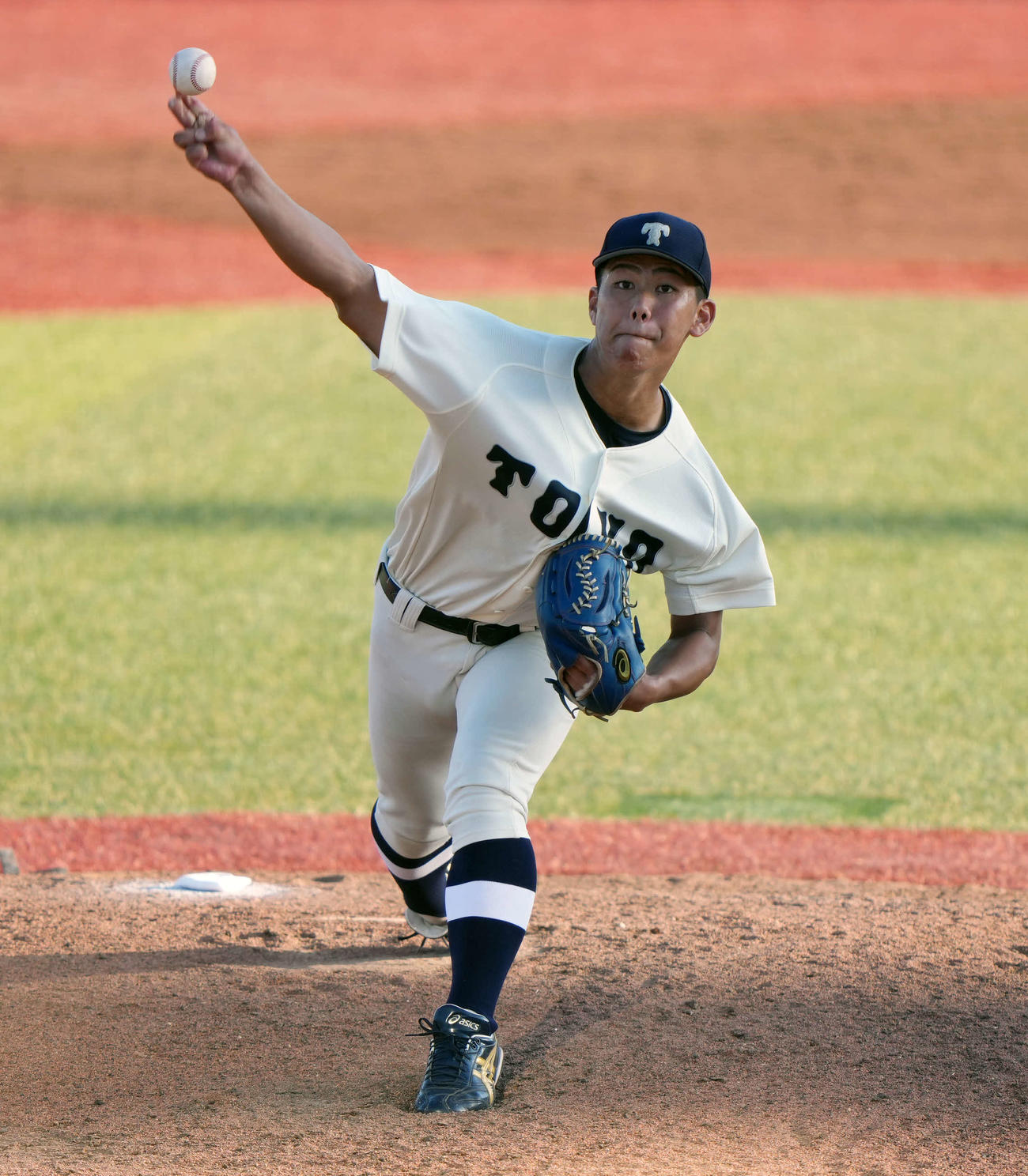 東洋大対駒大　先発の東洋大・大坪（撮影・小島史椰）