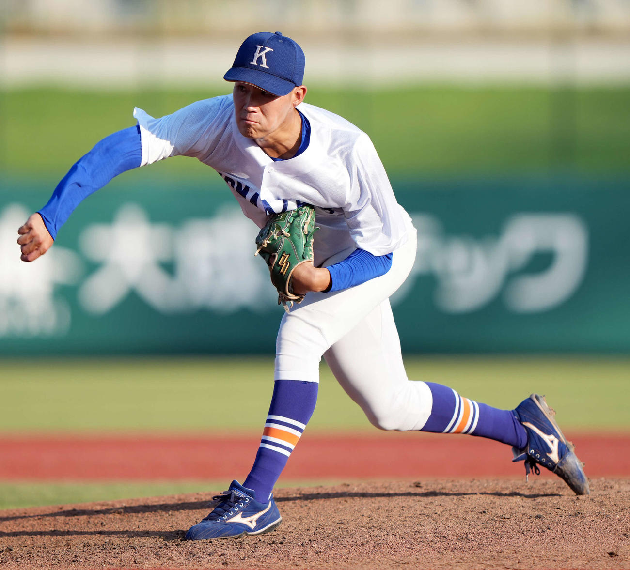 駒大対東洋大　先発の駒大・仲井（撮影・小島史椰）