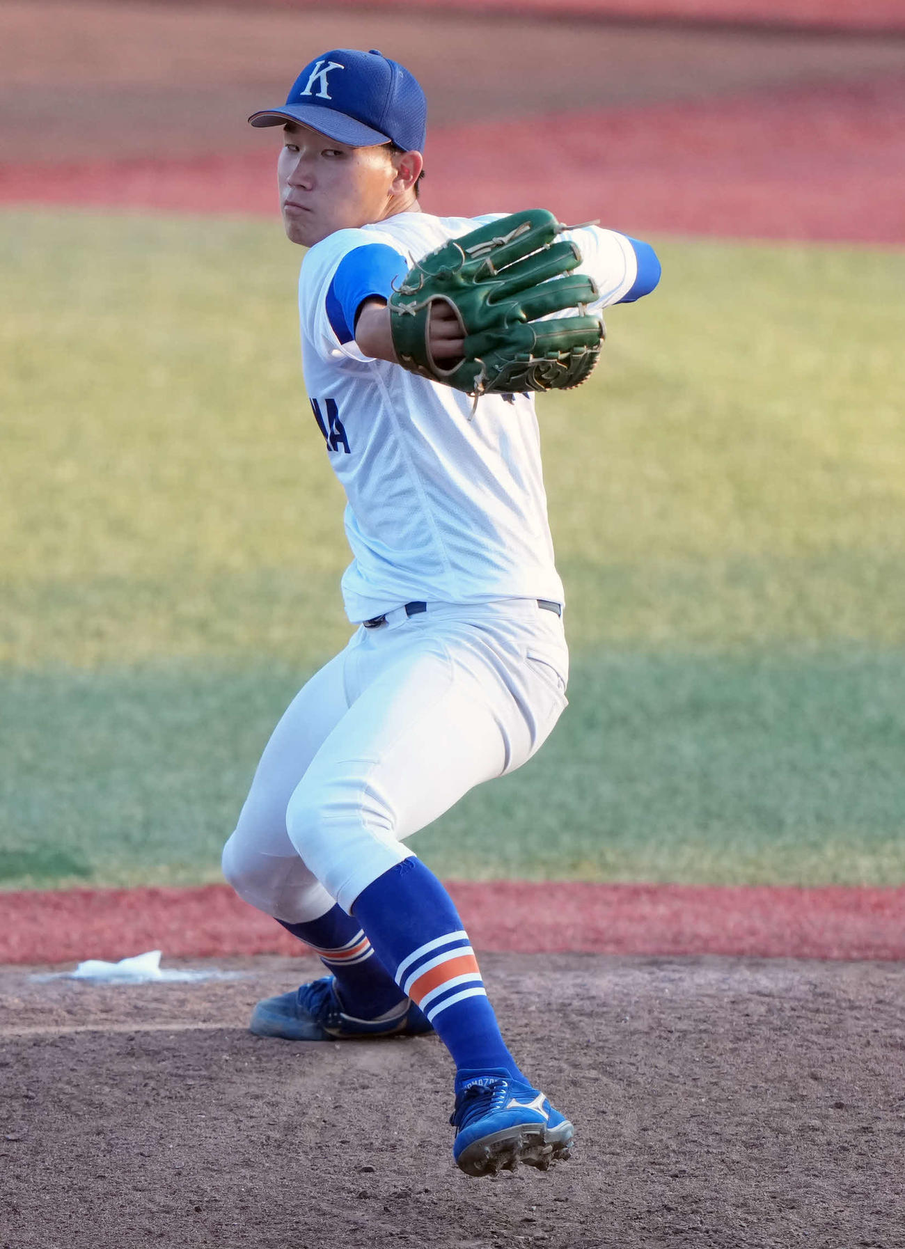 駒大対東洋大　先発の駒大・仲井（撮影・小島史椰）