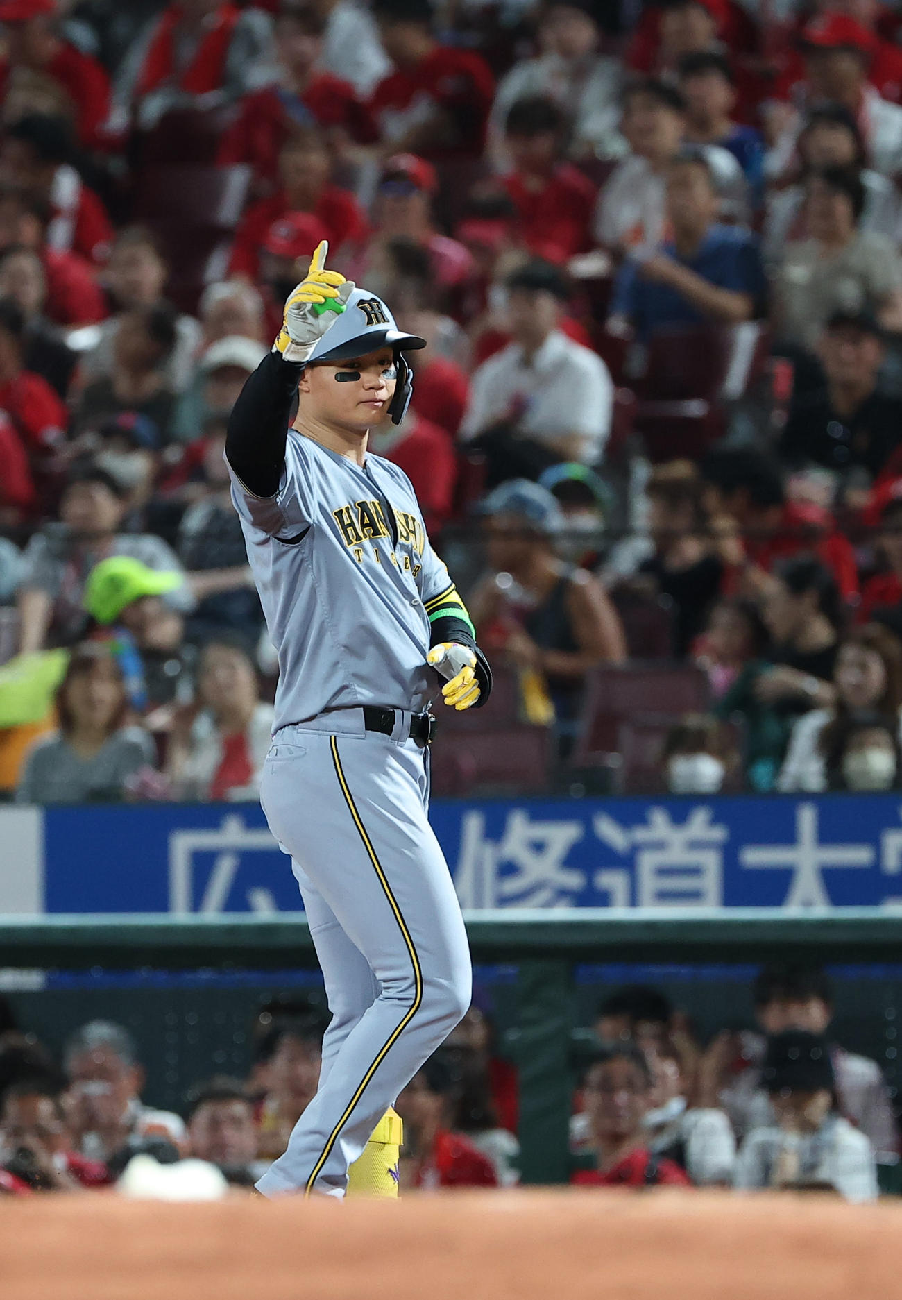 広島対阪神　3回表阪神2死二塁、森下は先制適時打を放つ（撮影・上田博志）