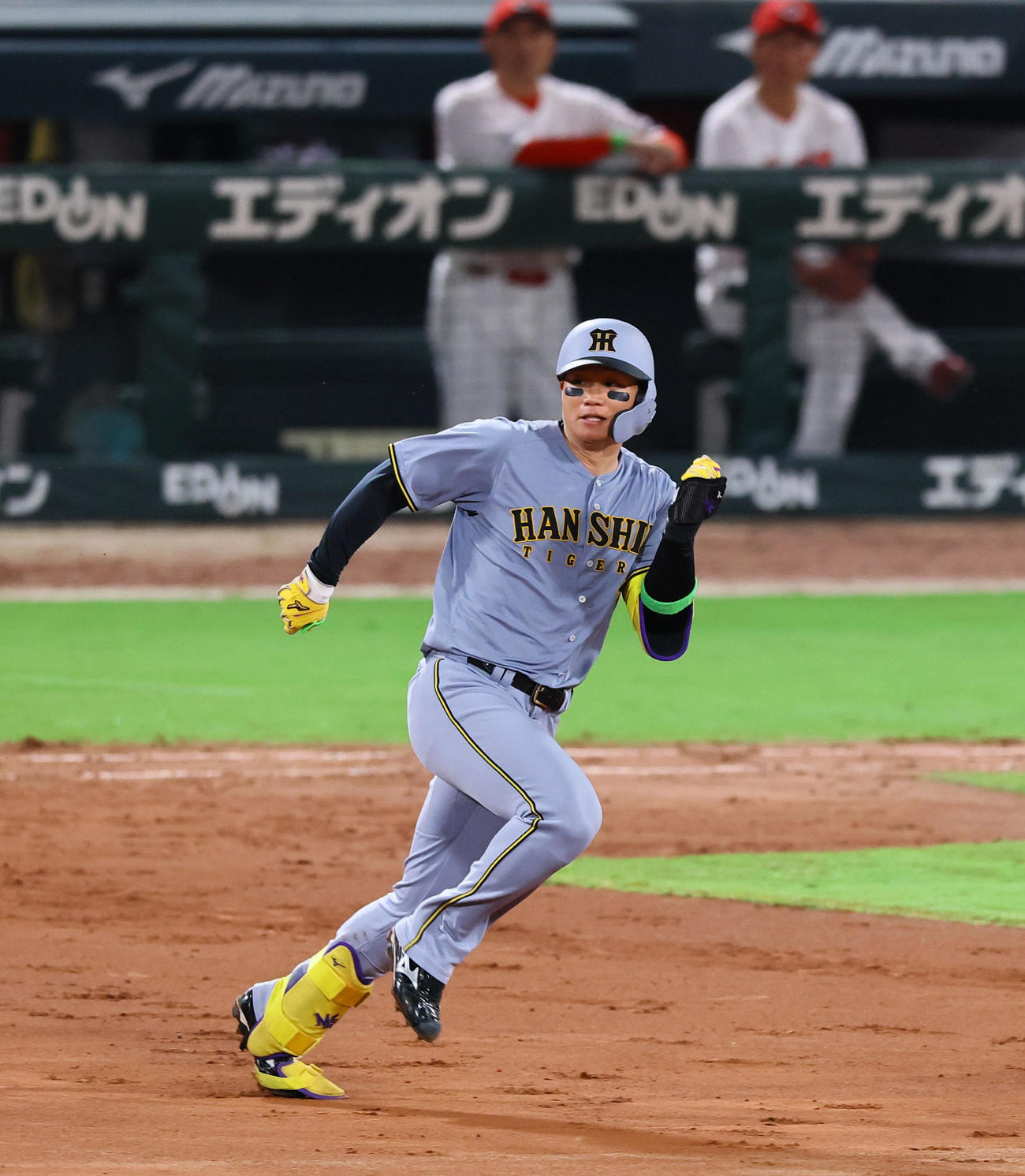 広島対阪神　7回表阪神2死、二塁打を放った森下（撮影・藤尾明華）