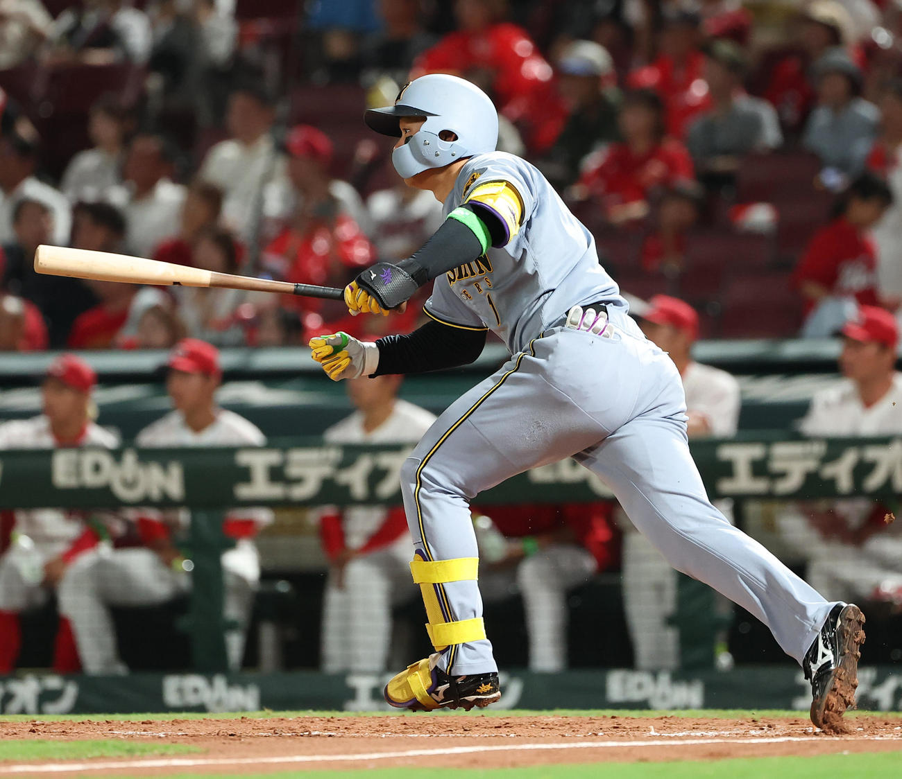 広島対阪神　3回表阪神2死二塁、森下は先制適時打を放つ（撮影・上田博志）