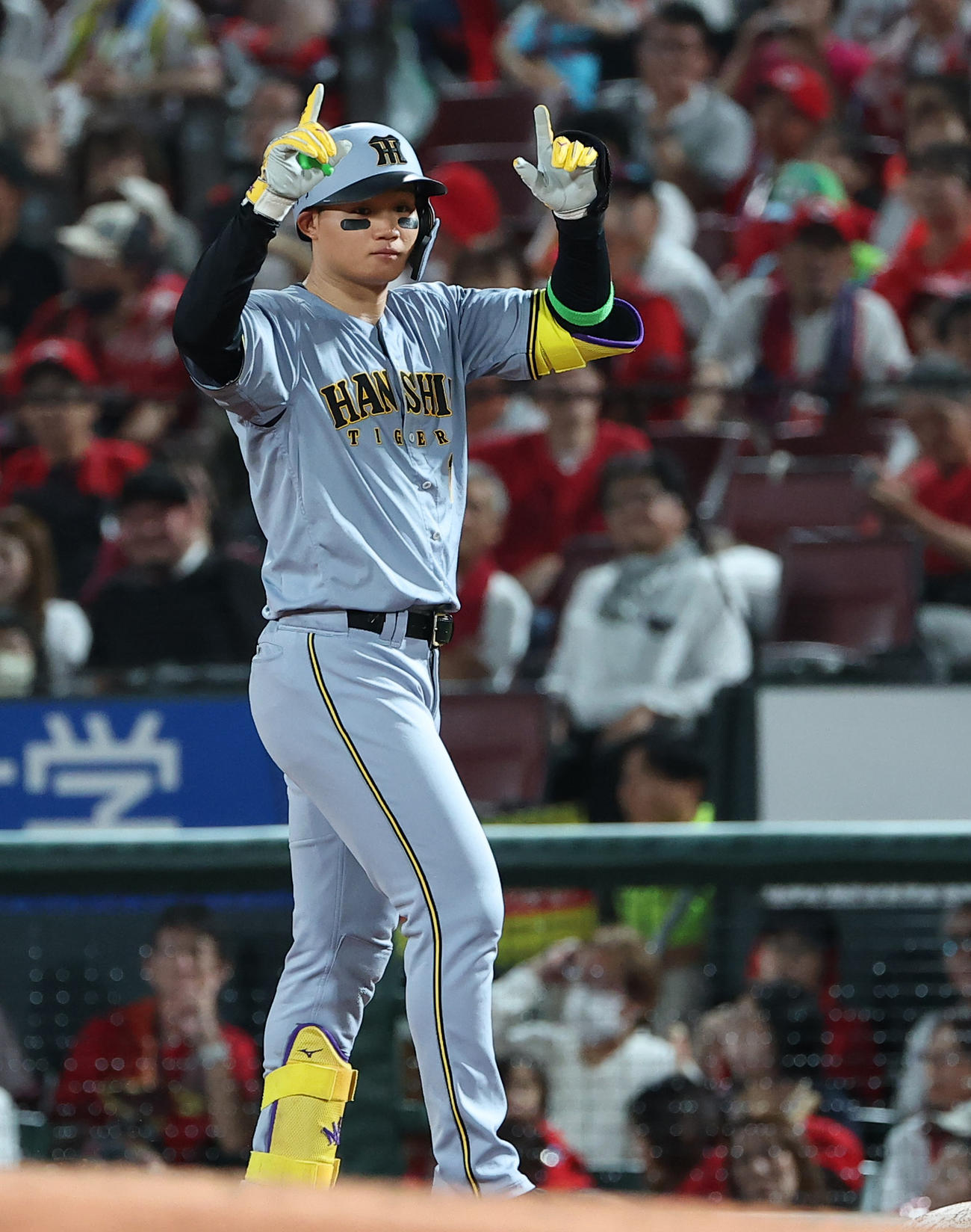 広島対阪神　3回表阪神2死二塁、森下は先制適時打を放つ（撮影・上田博志）