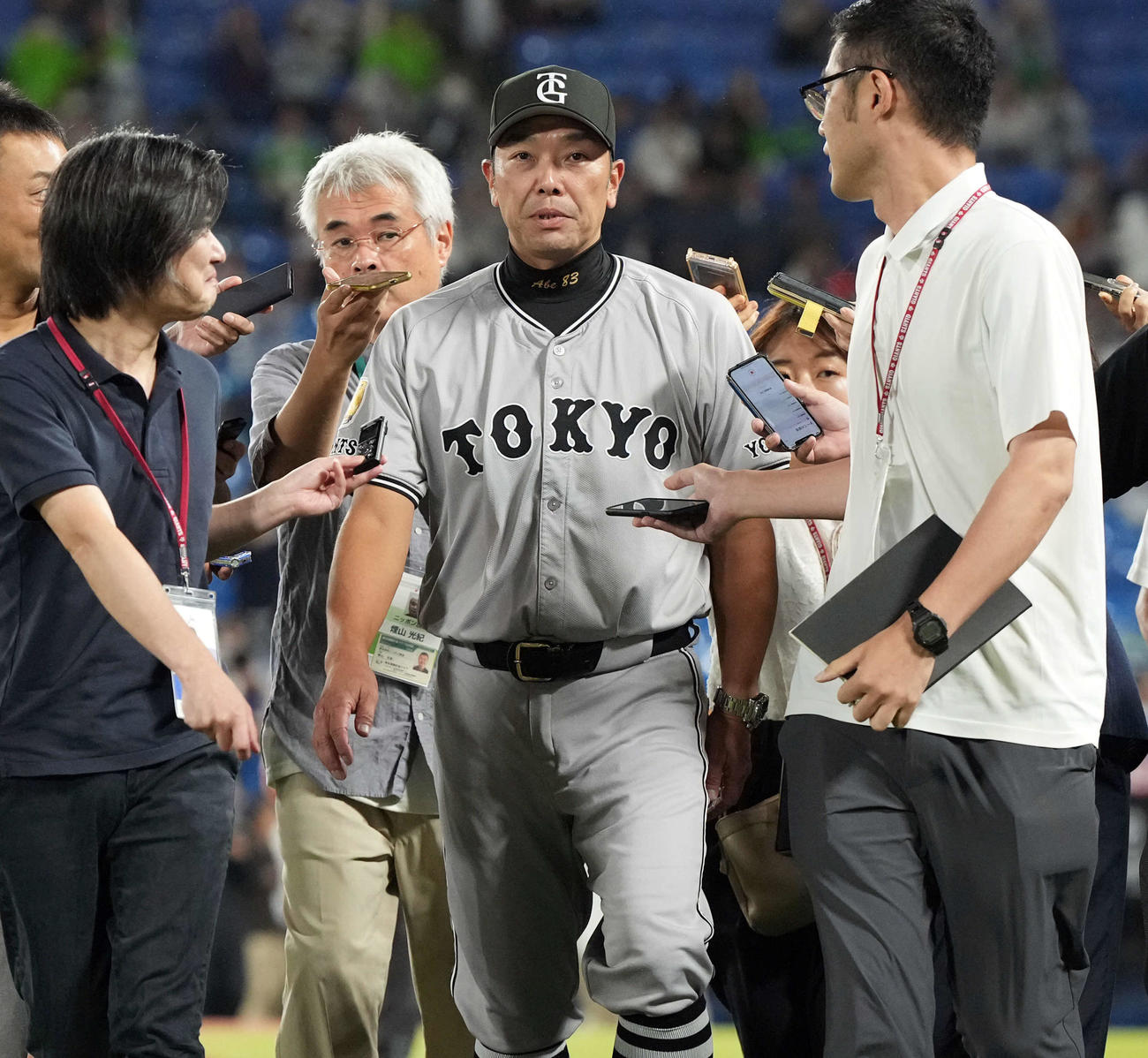 ヤクルト対巨人　ヤクルトに5－0で負けを喫した巨人阿部監督（撮影・たえ見朱実）