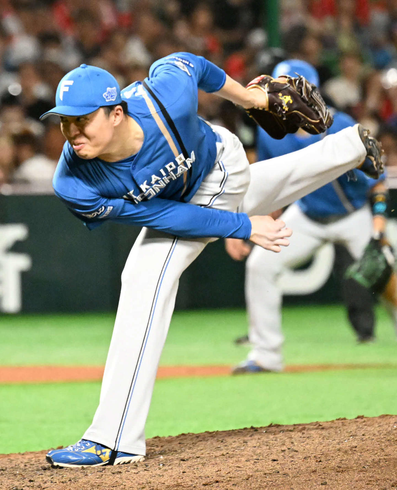 ソフトバンク対日本ハム　日本ハム4番手投手の田中正（撮影・林敢治）