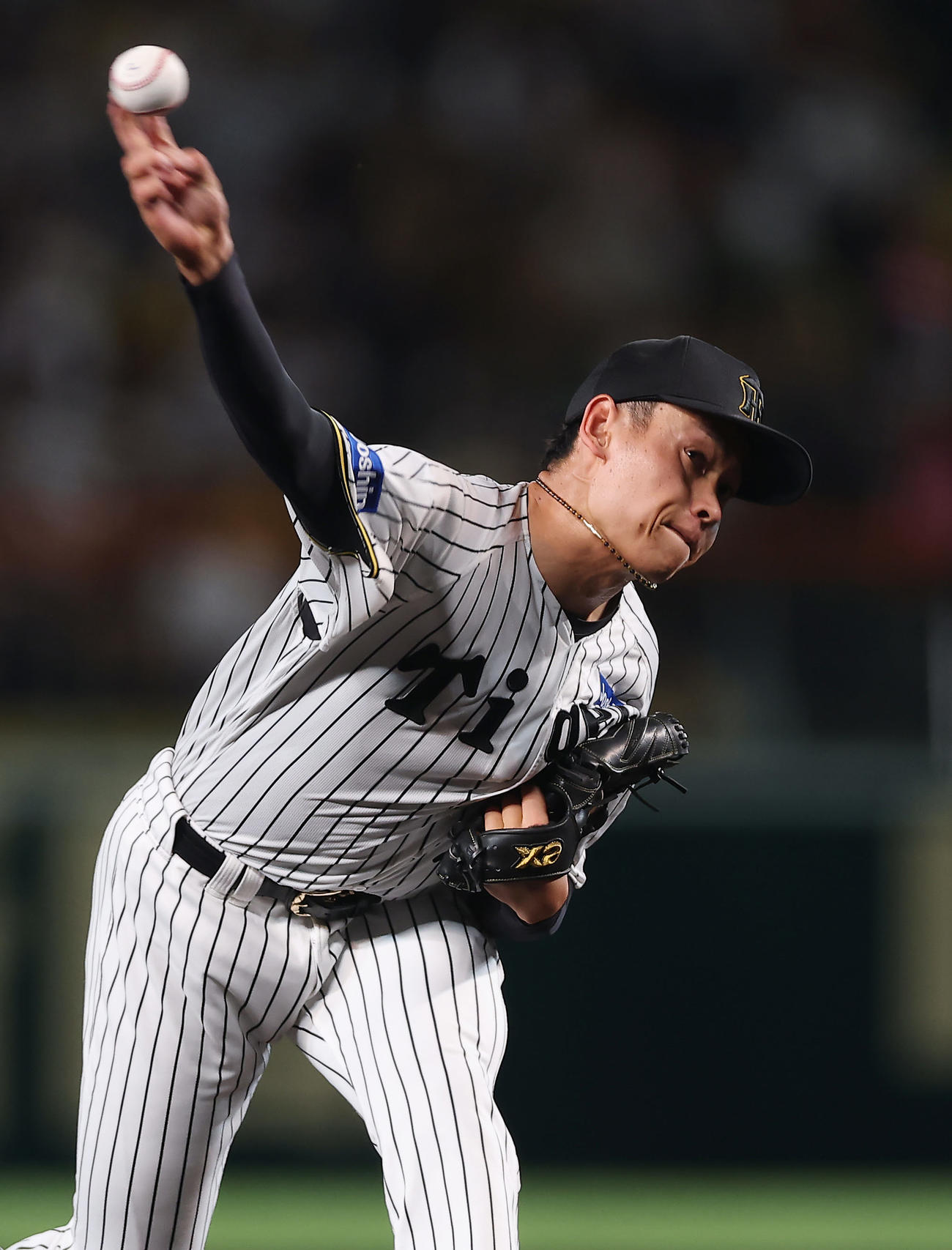 阪神対DeNA　力投する阪神先発の早川（撮影・前田充）
