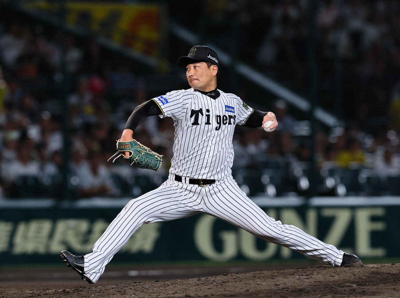 阪神対DeNA 9回に登板した阪神岩崎（撮影・藤尾明華）
