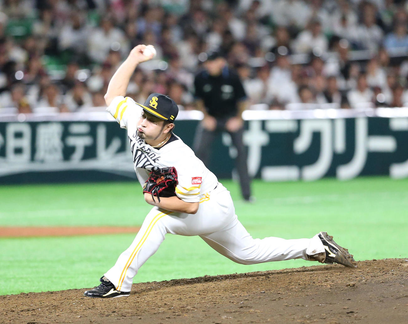 2018年10月、日本ハム戦で力投するソフトバンク森