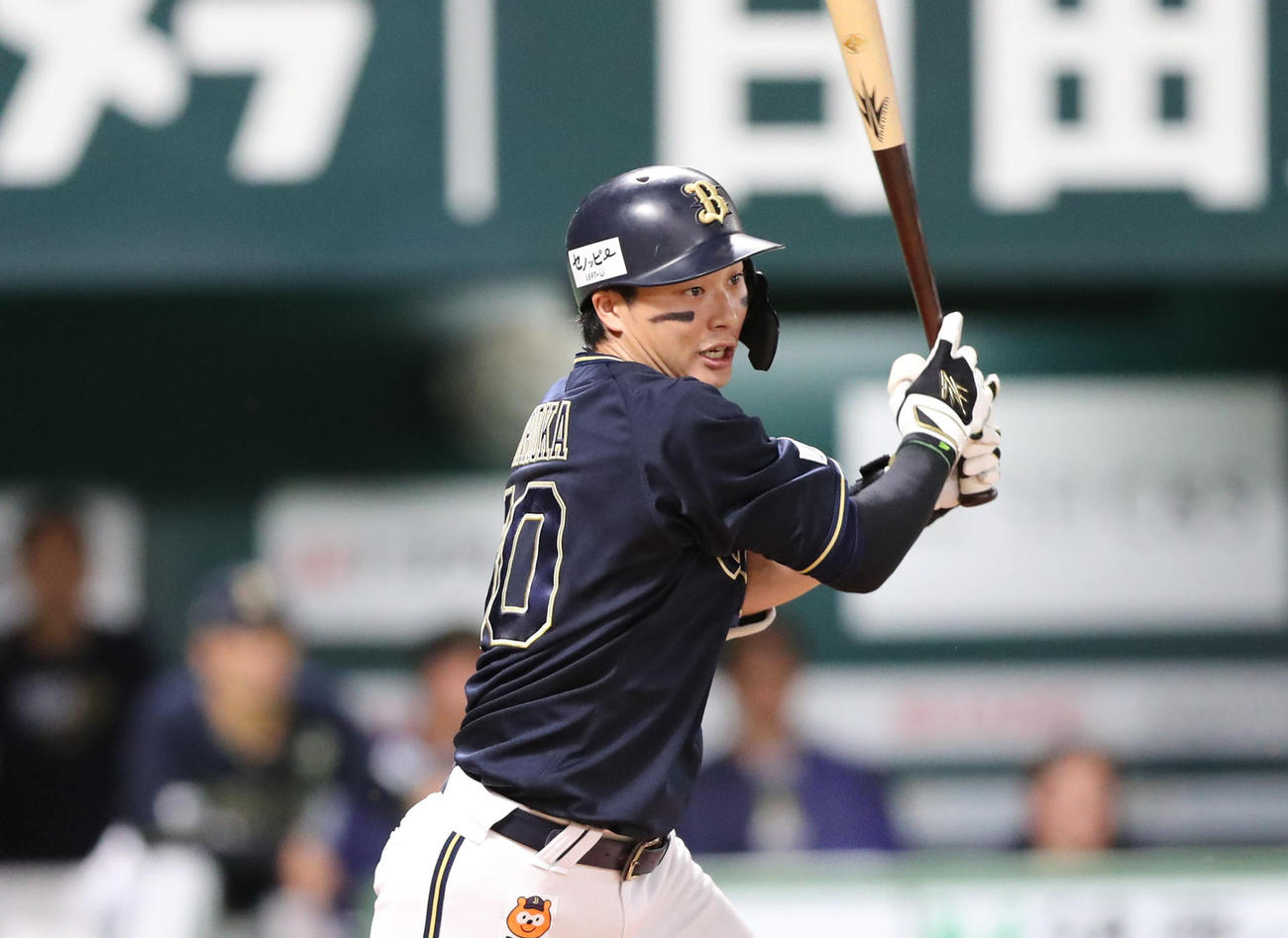 ソフトバンク対オリックス　9回表オリックス1死満塁、広岡は右前に勝ち越し適時打を放つ（撮影・梅根麻紀）