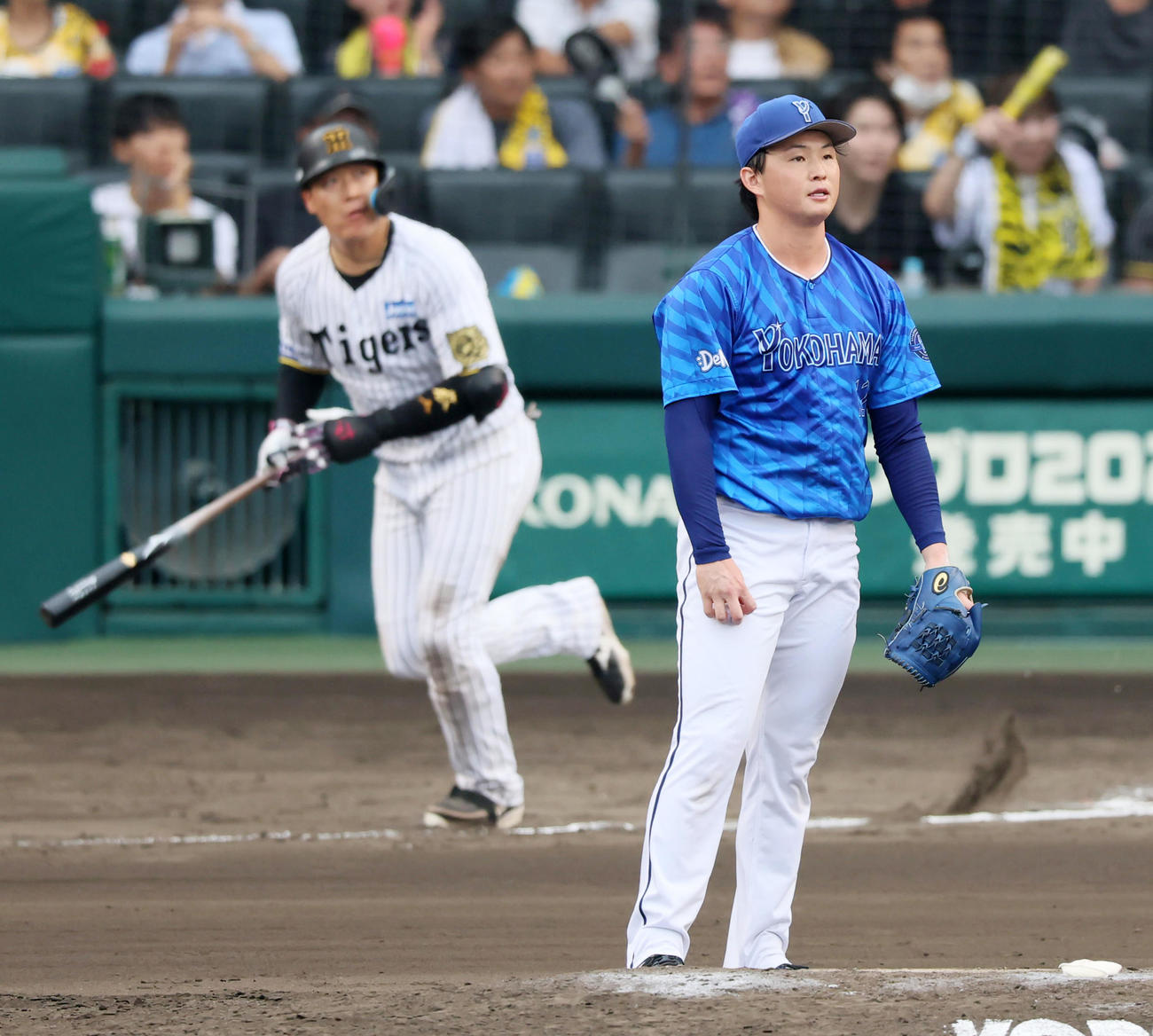阪神対DeNA 7回裏阪神1死、竹田は大山に左越えソロ本塁打を浴びる（撮影・加藤哉）