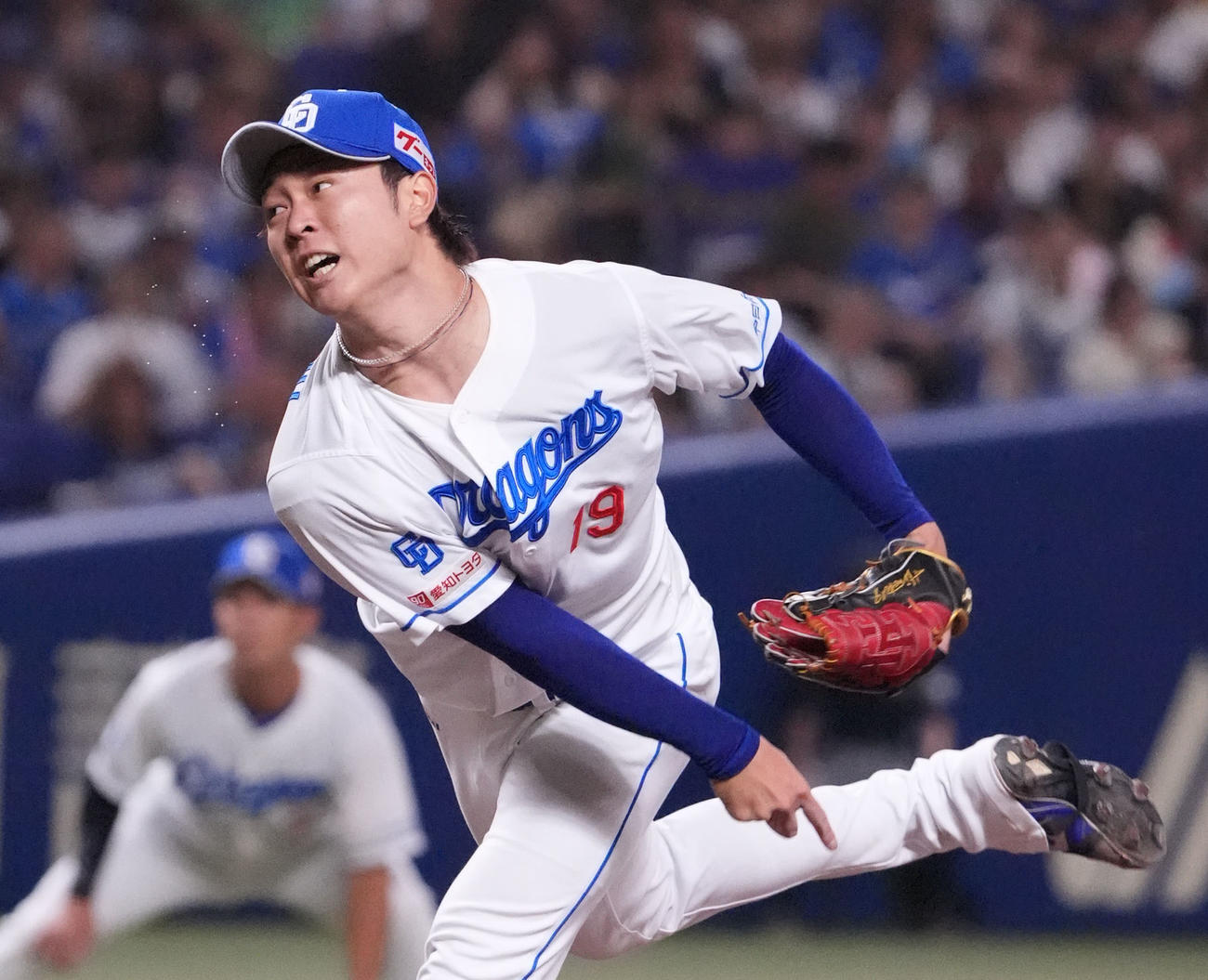 中日対ヤクルト　1回表ヤクルト1死、中日2番手で登板する高橋宏（撮影・森本幸一）