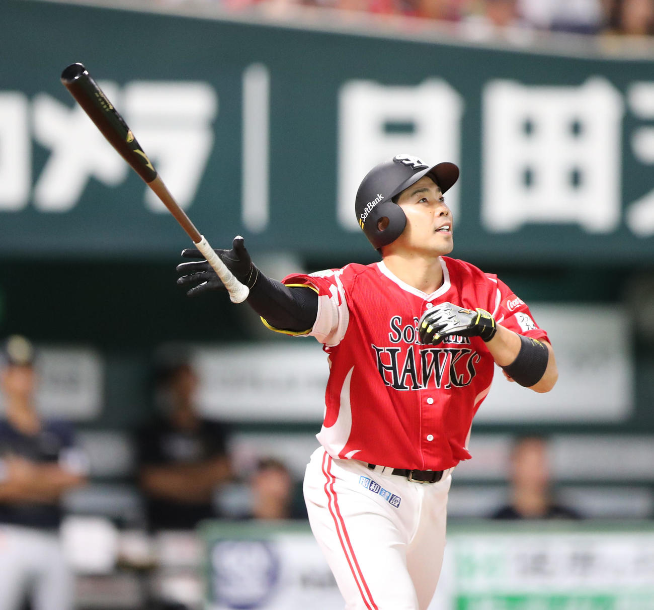 ソフトバンク対オリックス　5回裏ソフトバンク2死、近藤は右越えに同点本塁打を放つ（撮影・梅根麻紀）
