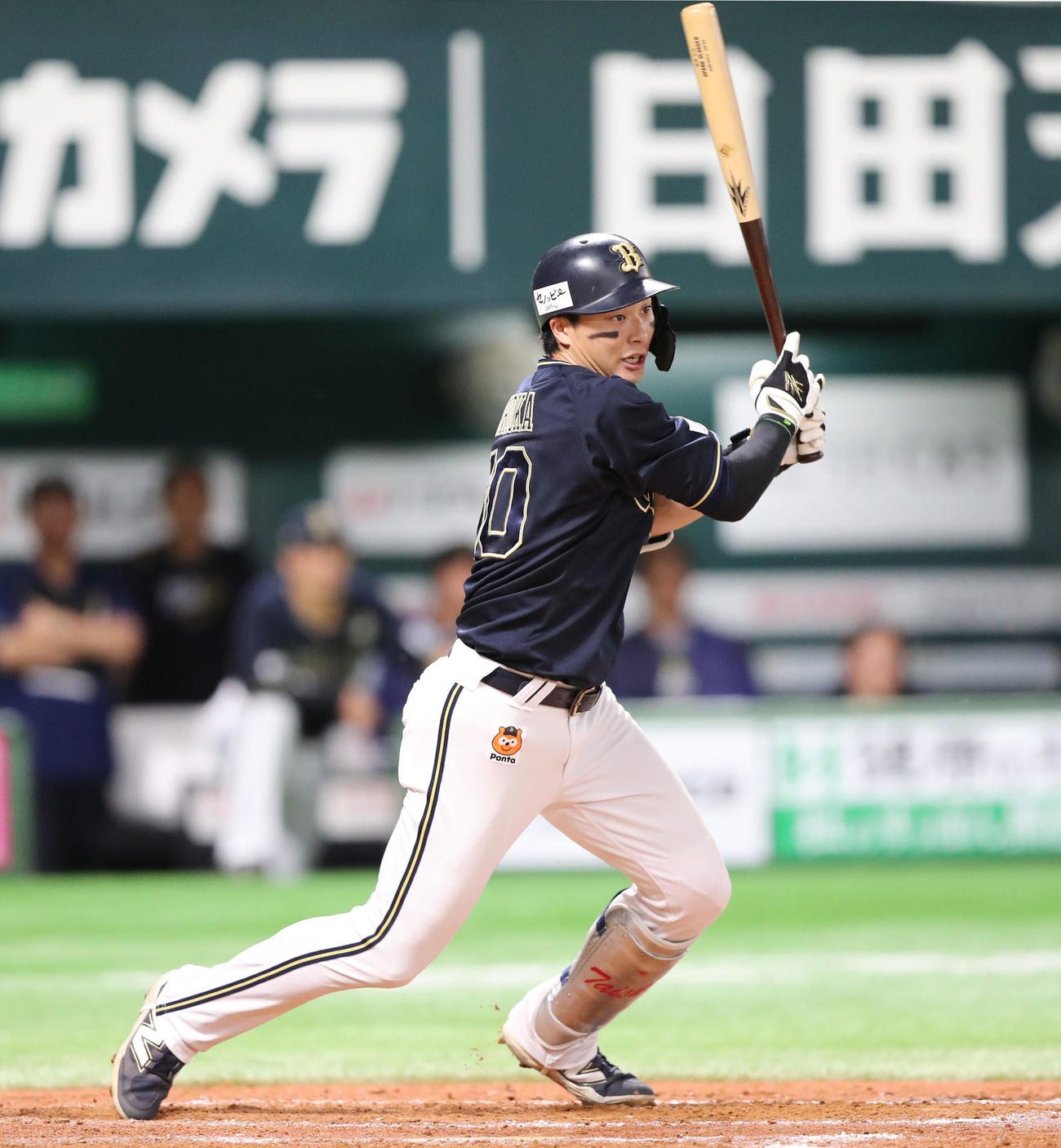 ソフトバンク対オリックス　9回表オリックス1死満塁、広岡は右前に勝ち越し適時打を放つ（撮影・梅根麻紀）