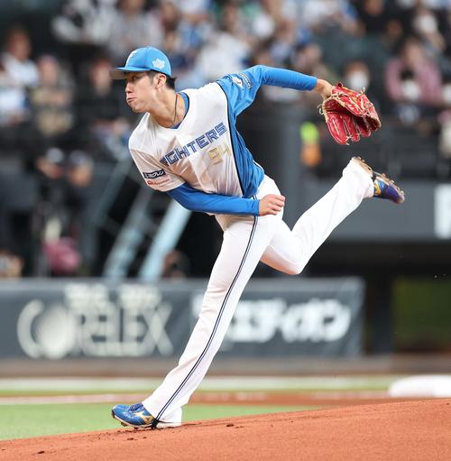 日本ハム対ロッテ 日本ハム先発の福島(撮影・黒川智章)