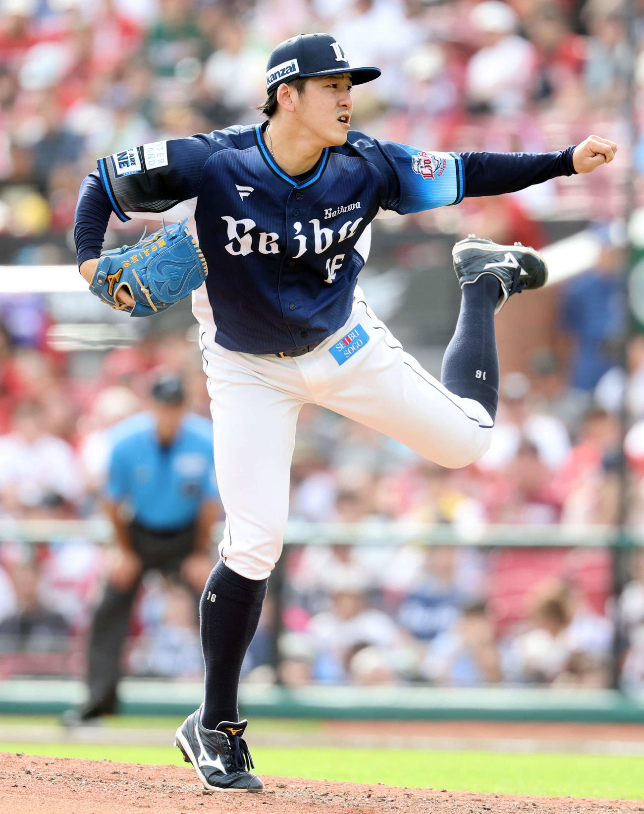楽天対西武　力投する西武先発の隅田（撮影・浅見桂子）