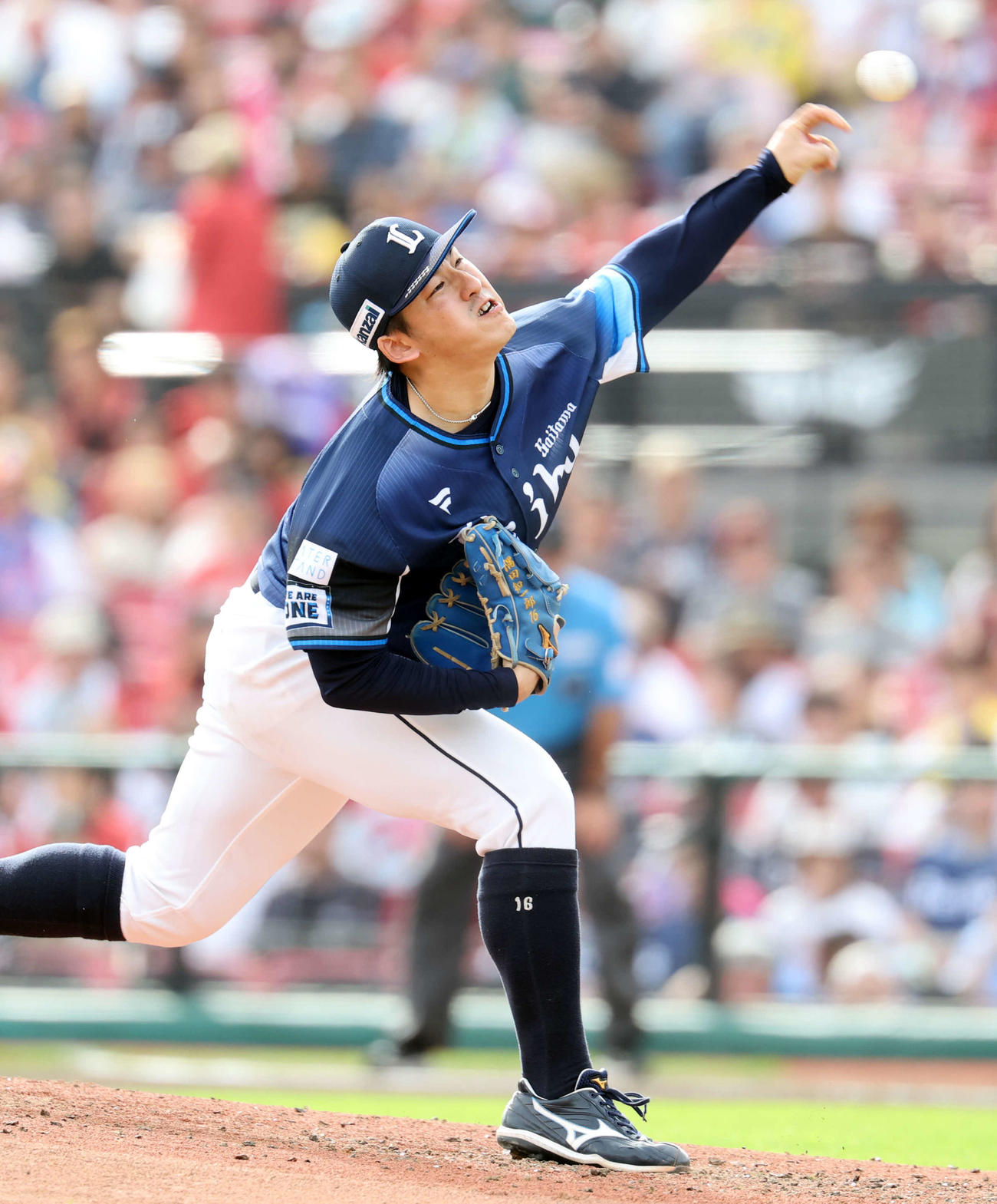 楽天対西武　力投する西武先発の隅田（撮影・浅見桂子）