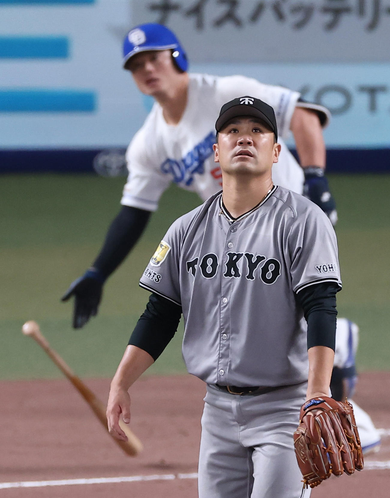中日対巨人　6回裏中日1死一塁、田中将は細川に適時三塁打を浴びる（撮影・上田博志）