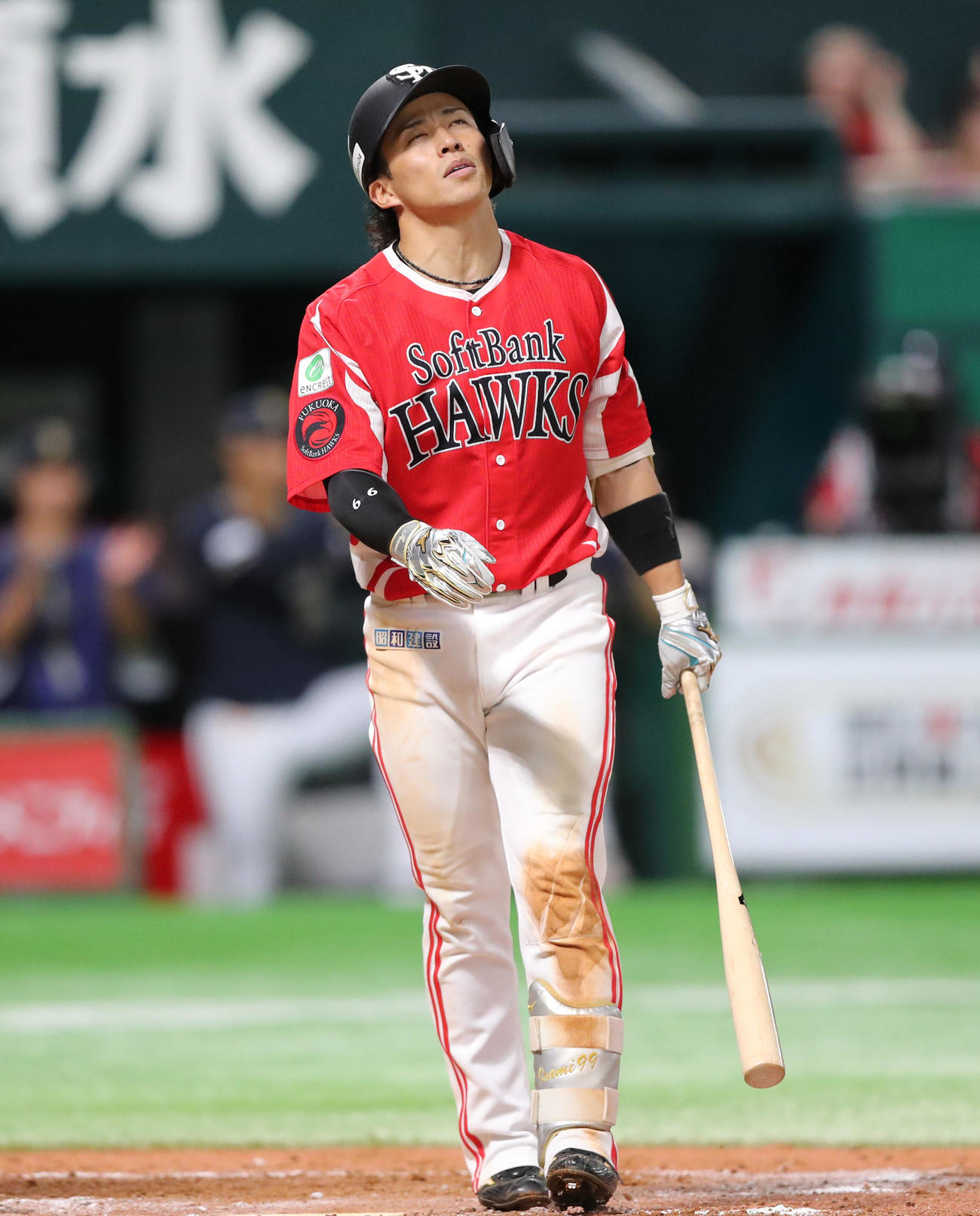 ソフトバンク対オリックス　9回裏ソフトバンク無死二塁、野村は空振り三振に終わる（撮影・梅根麻紀）
