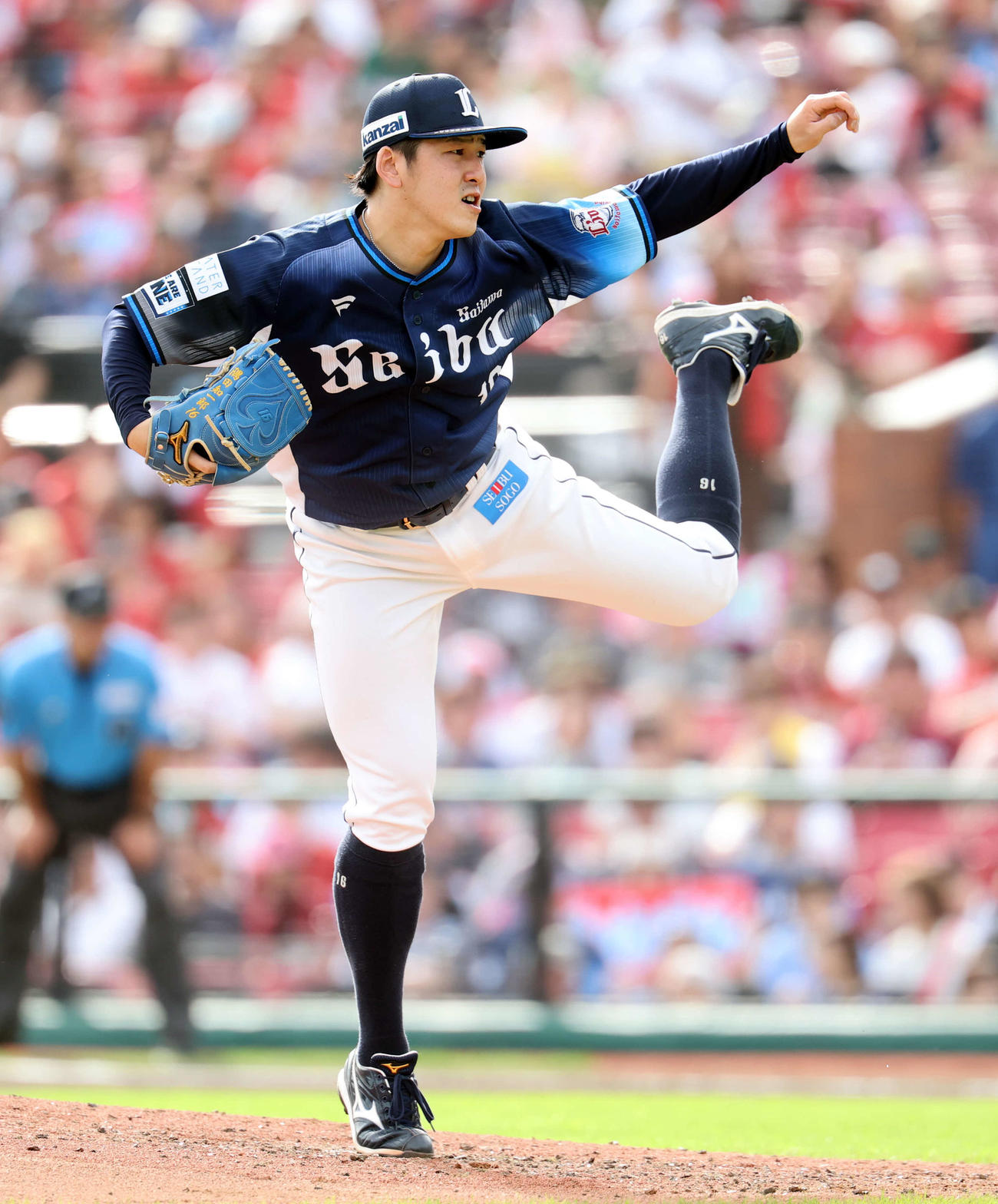 楽天対西武　力投する西武先発の隅田（撮影・浅見桂子）
