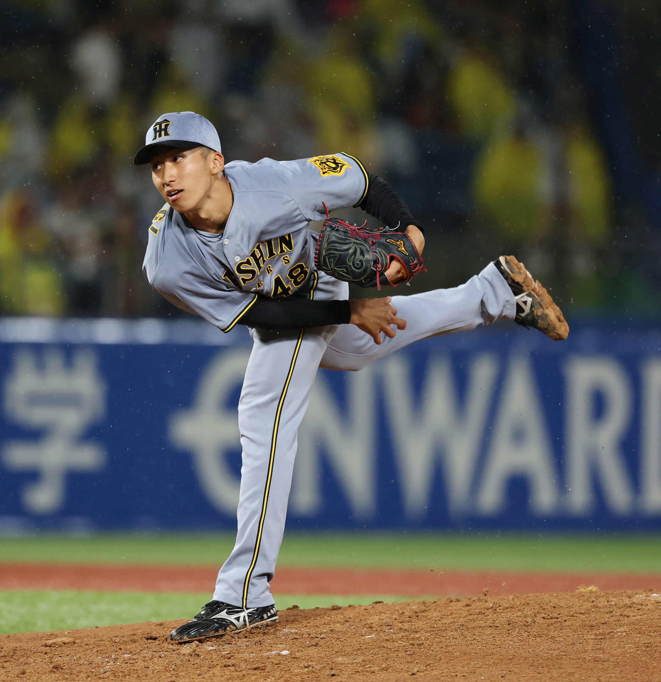 ヤクルト対阪神　6回裏から登板し力投する阪神茨木（撮影・増田悦実）