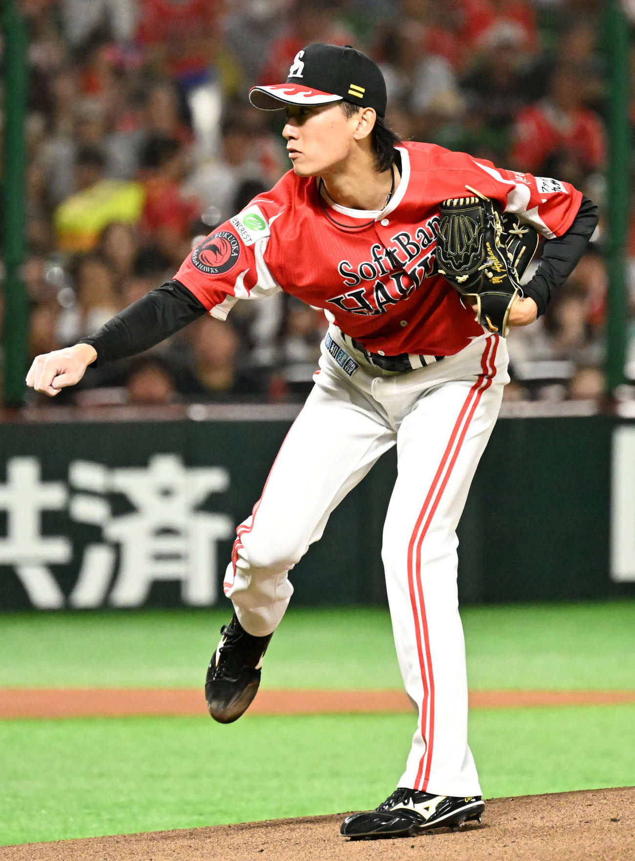 ソフトバンク対オリックス　ソフトバンク先発の大津（撮影・林敢治）