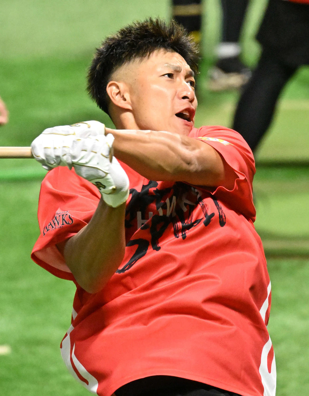 ソフトバンク対オリックス　一軍に合流した柳田（撮影・林敢治）
