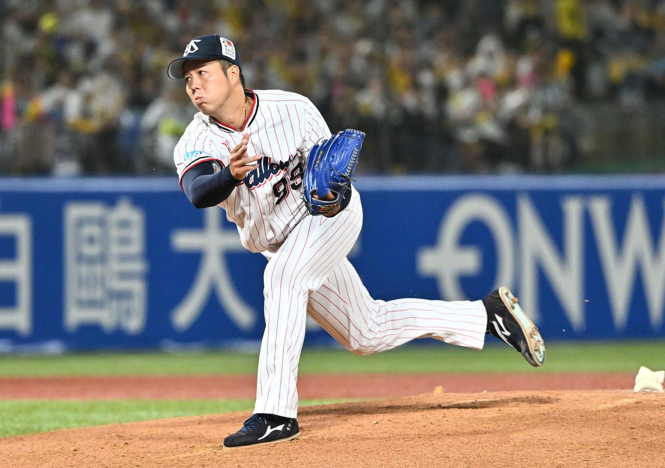 ヤクルト対阪神　ヤクルト先発の青柳（撮影・滝沢徹郎）