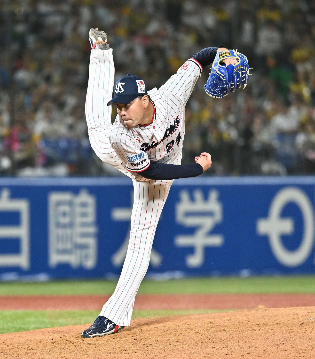 ヤクルト対阪神　9回表、ヤクルト5番手で登板し試合を締めた星（撮影・滝沢徹郎）