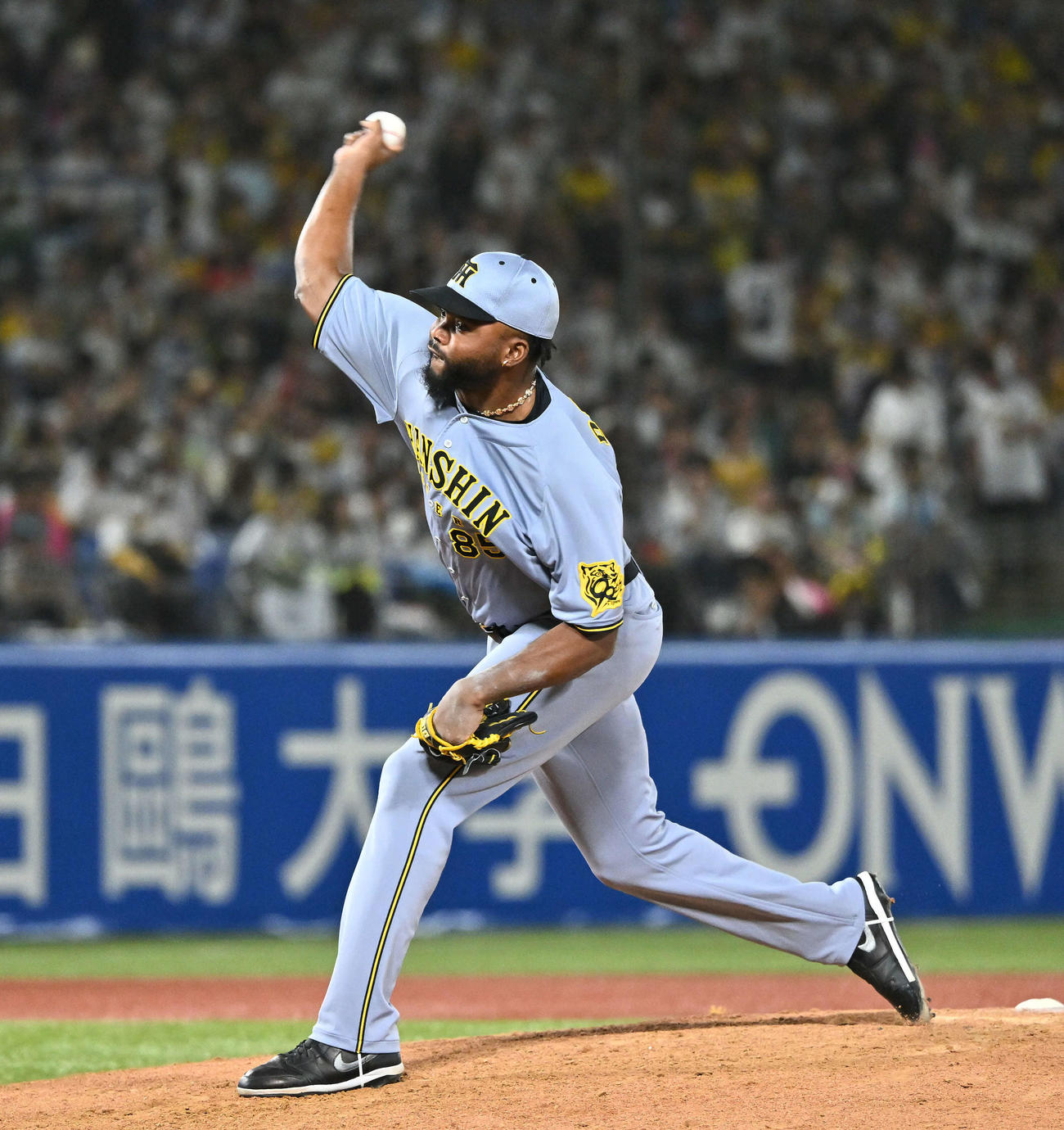 ヤクルト対阪神　阪神4番手のドリス（撮影・滝沢徹郎）