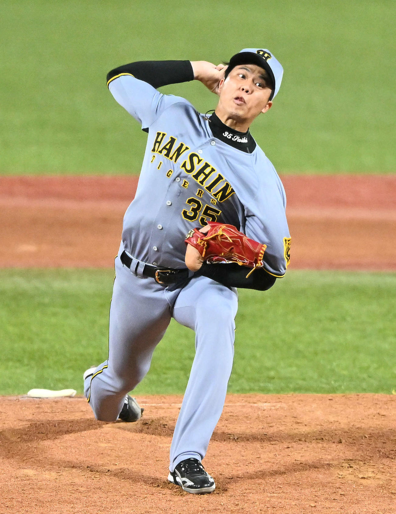 ヤクルト対阪神　阪神先発の才木（撮影・滝沢徹郎）