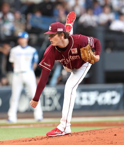日本ハム対楽天 楽天先発のハワード(撮影・黒川智章)