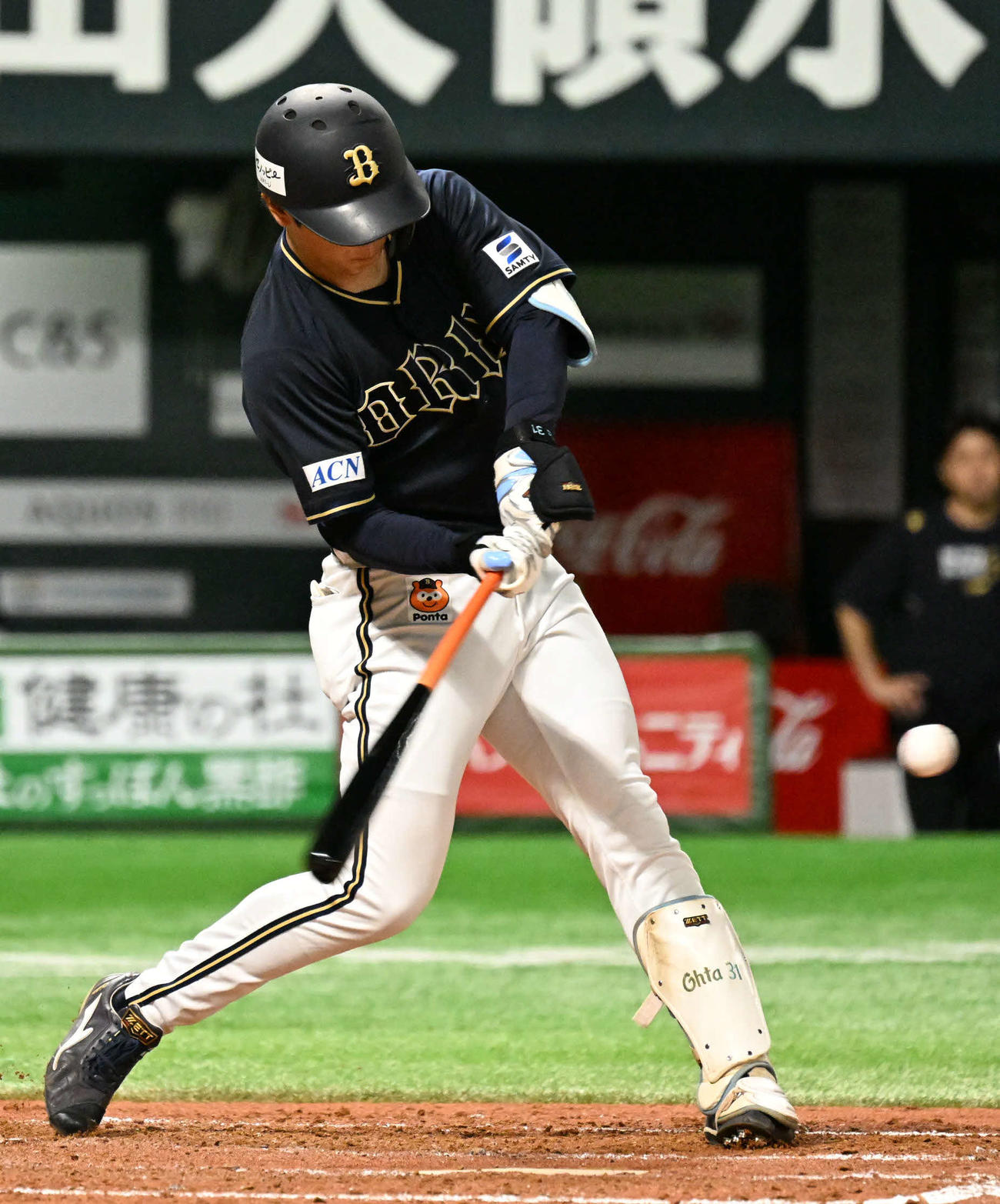 ソフトバンク対オリックス　3回表オリックス2死一、二塁、太田は先制適時打を放つ（撮影・林敢治）