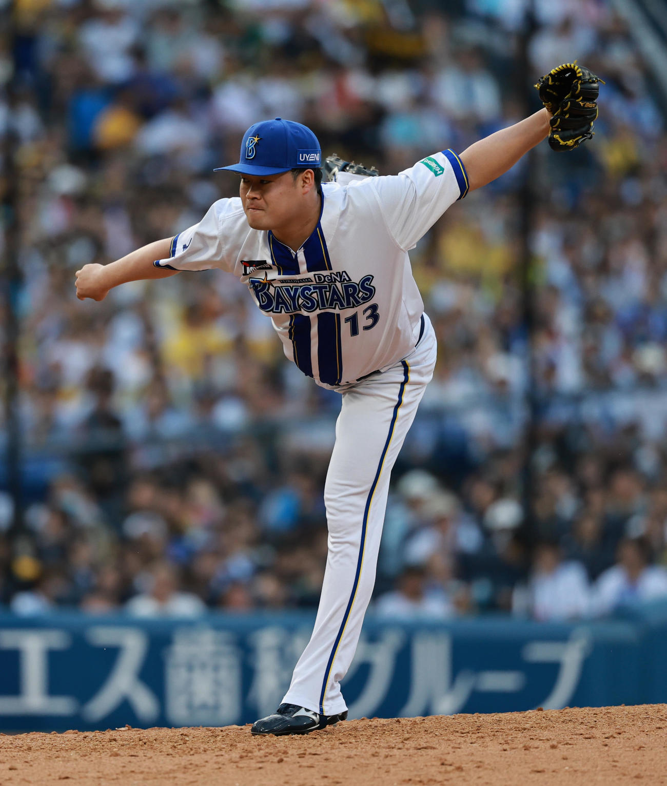 DeNA対阪神　力投するDeNA伊勢（撮影・野上伸悟）