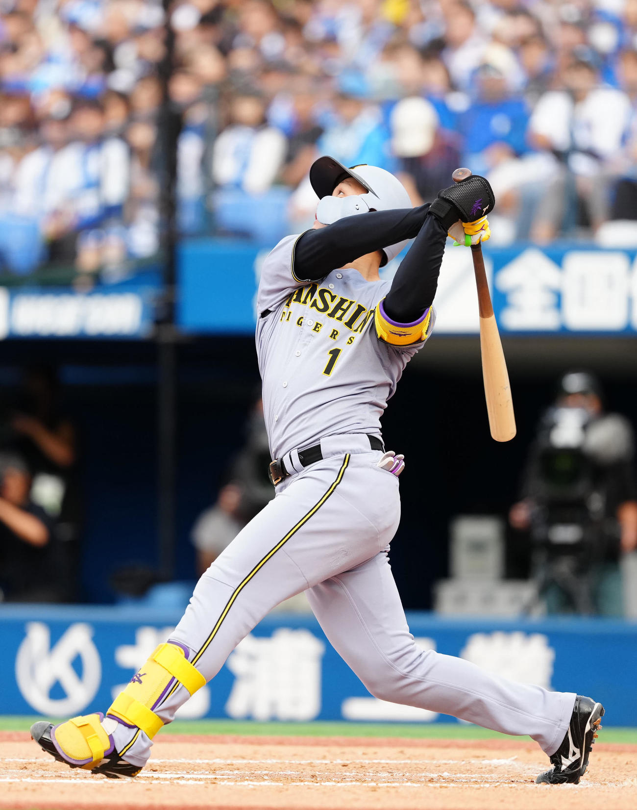 DeNA対阪神　7回表阪神無死、右飛に倒れる森下（撮影・江口和貴）