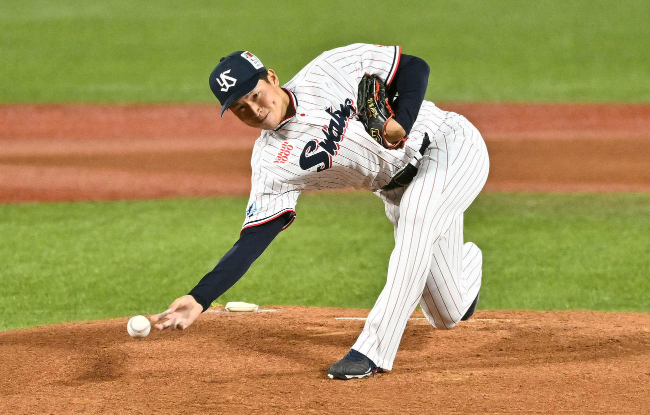 ヤクルト対中日　ヤクルト先発の下川（撮影・滝沢徹郎）