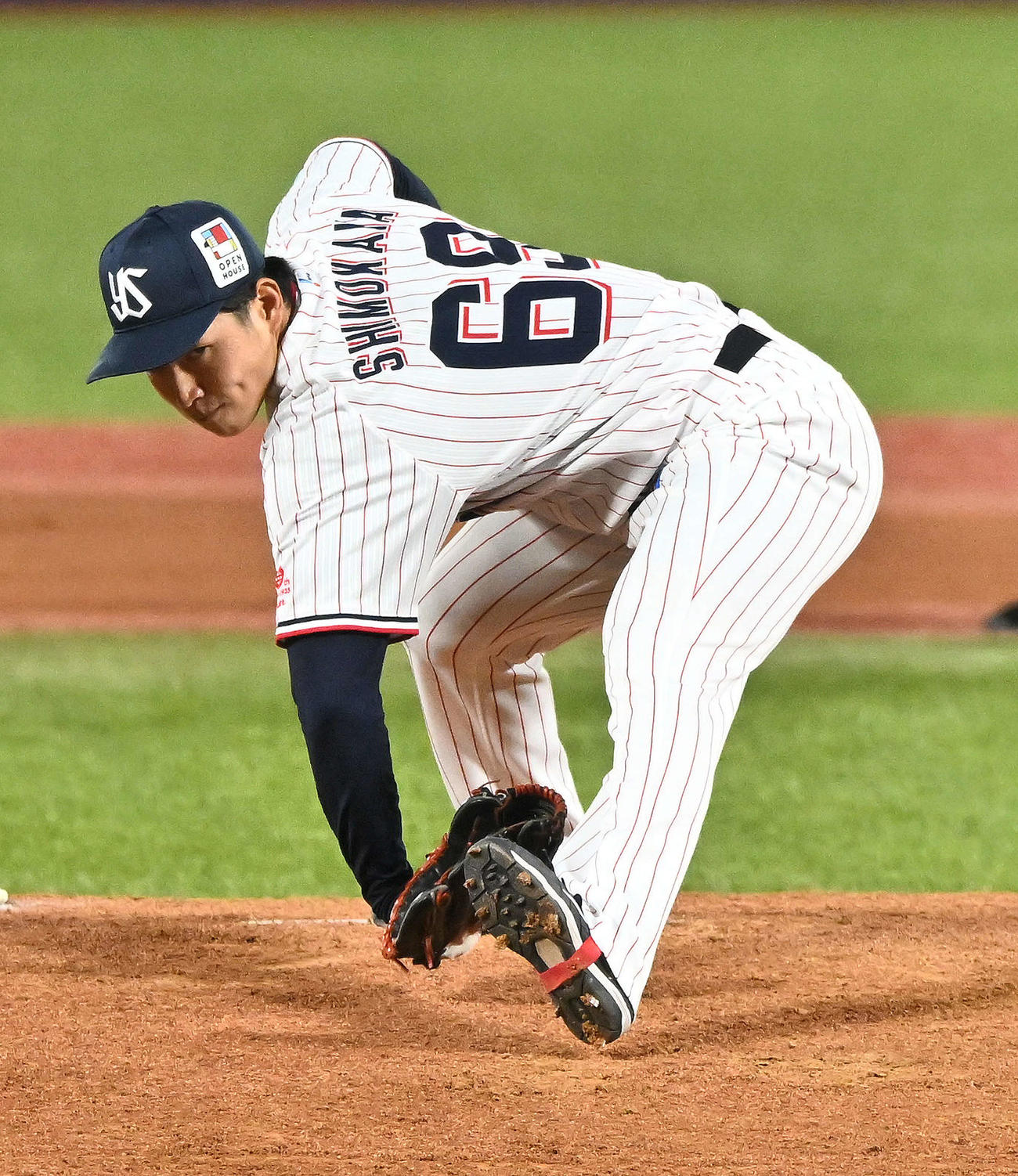 ヤクルト対中日　ヤクルト先発の下川（撮影・滝沢徹郎）