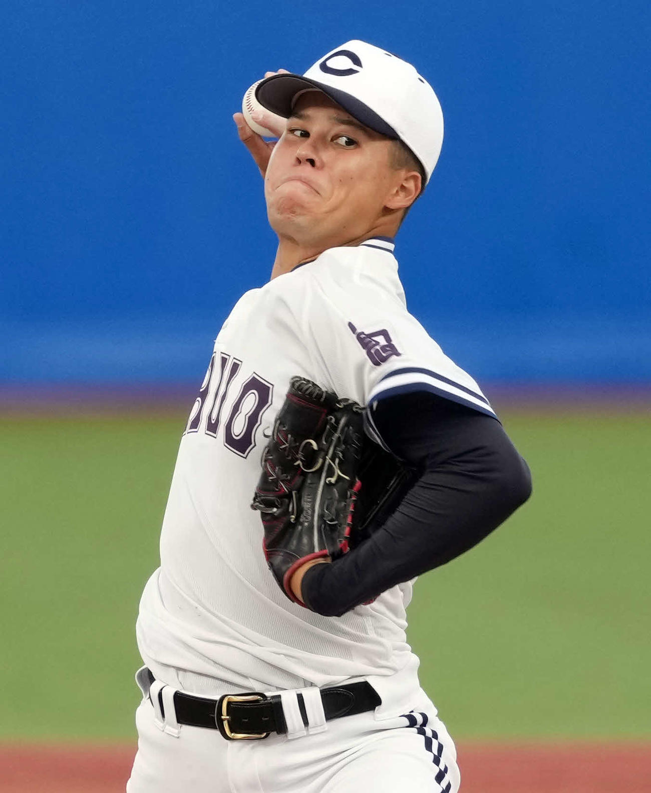 青学大対中大　先発の中大・三奈木（撮影・小島史椰）
