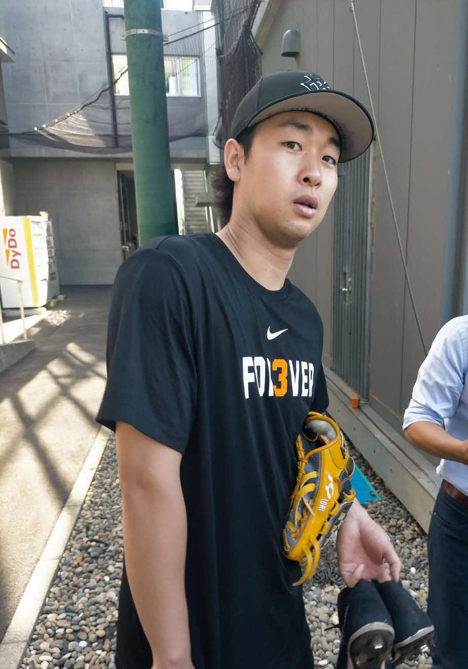 ジャイアンツ球場で調整した山崎