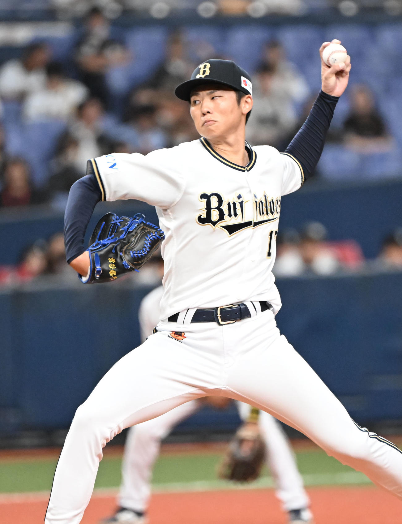 オリックス対ロッテ　先発するオリックス曽谷（撮影・和賀正仁）
