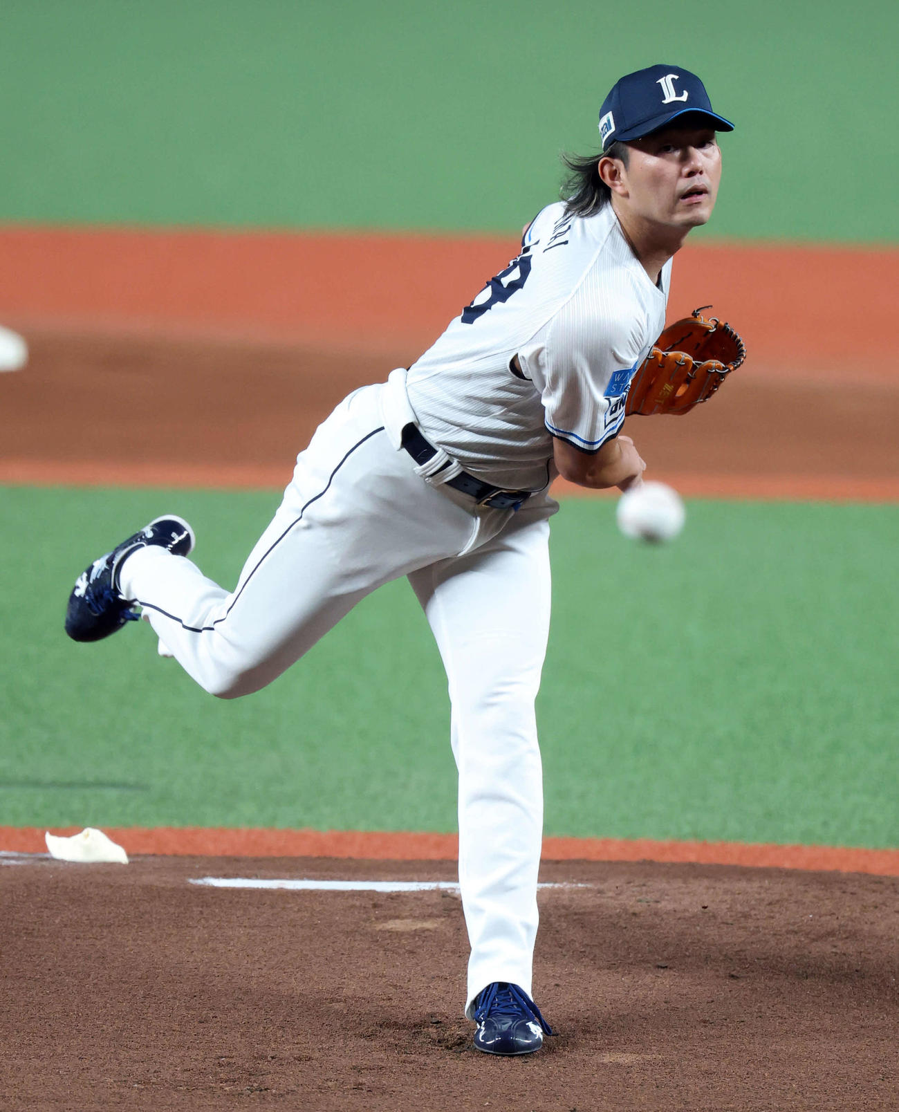 西武対日本ハム　力投する西武先発の今井（撮影・浅見桂子）