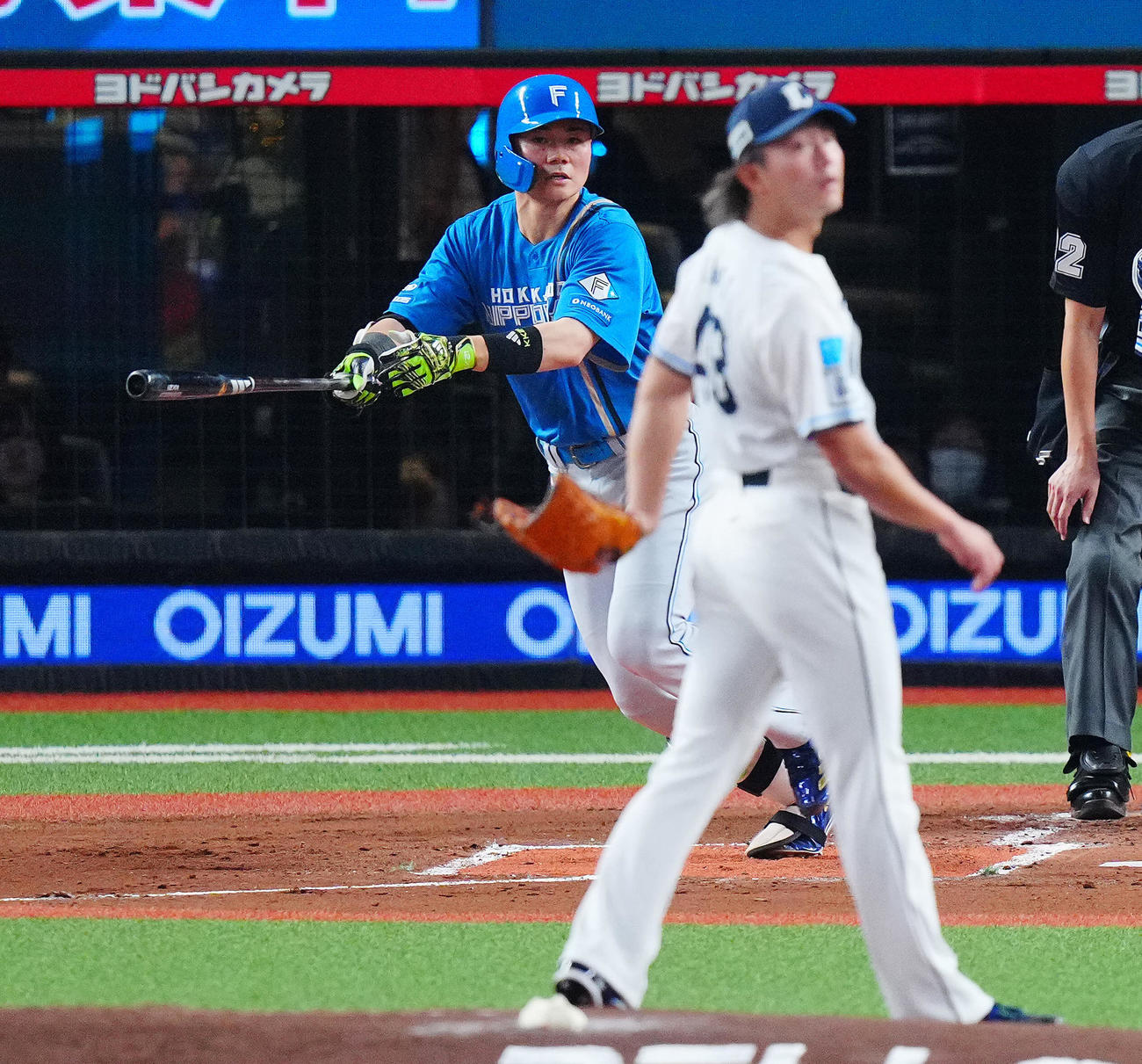 西武対日本ハム　2回表日本ハム無死一塁、先制2点本塁打を放つ清宮。投手今井（撮影・垰建太）