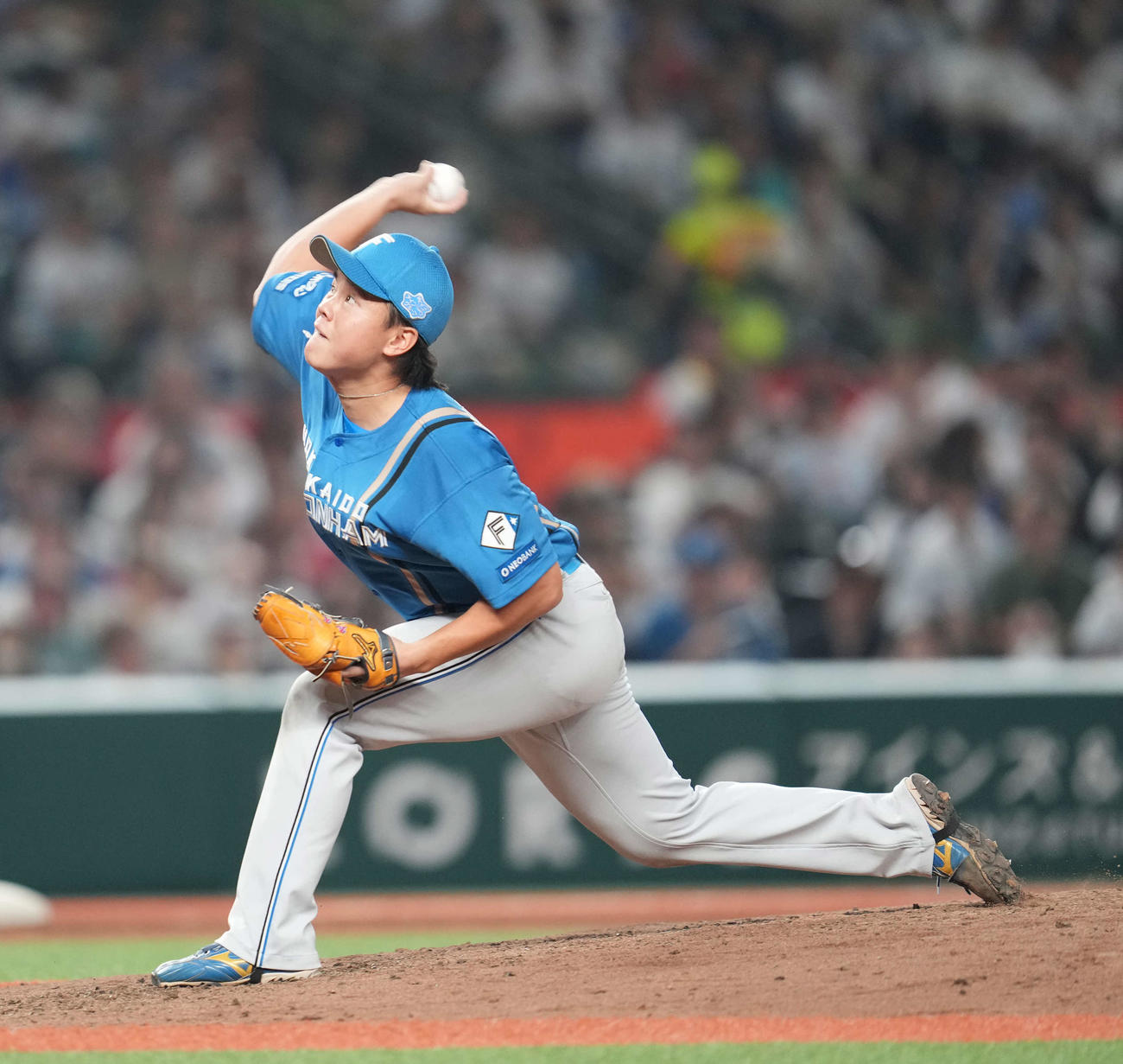 西武対日本ハム　力投する日本ハム畔柳（撮影・井上学）