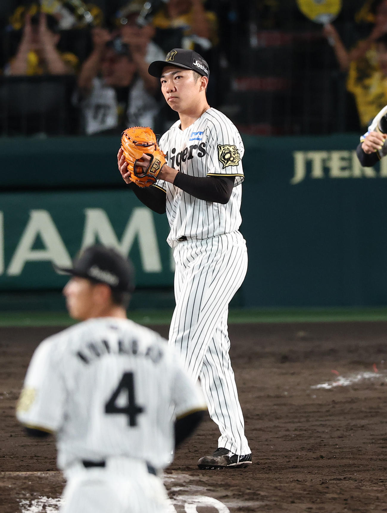 阪神対中日　48イニング無失点の球団記録を達成した石井（撮影・上田博志）