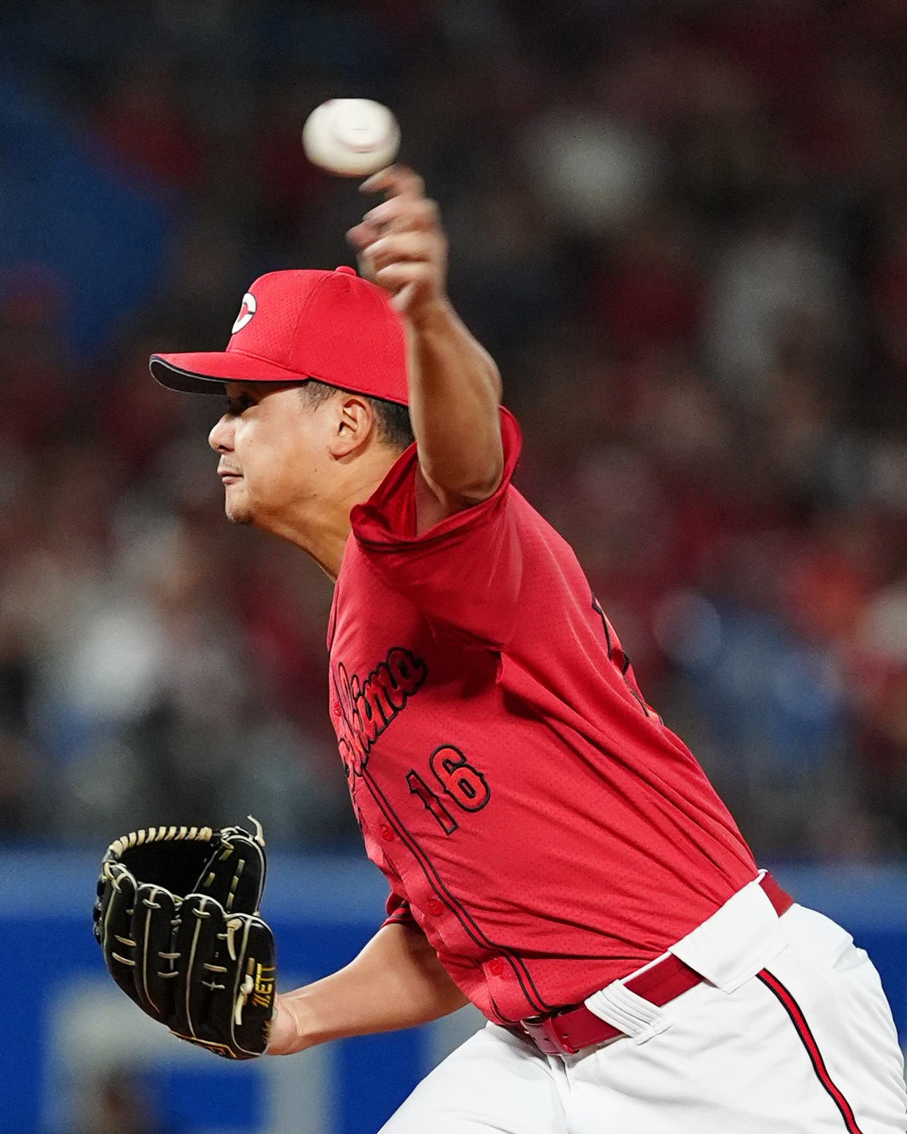 ヤクルト対広島　広島先発の森（撮影・清水貴仁）