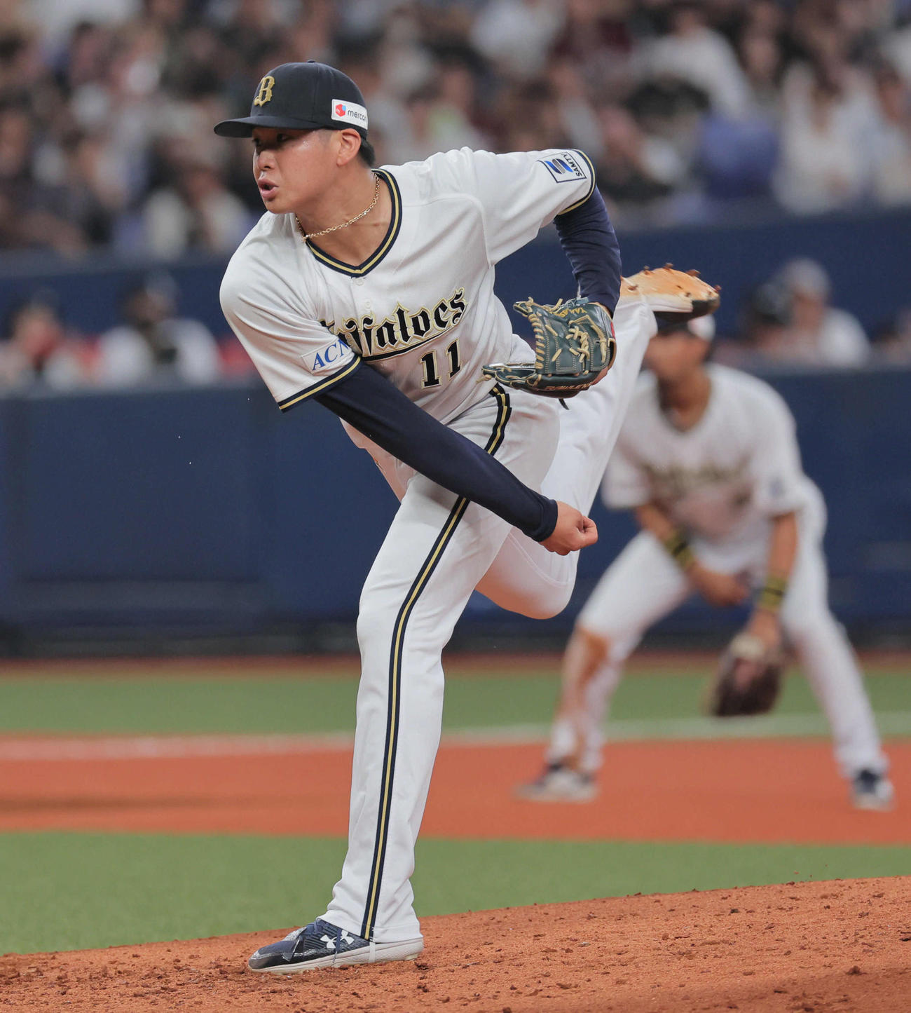 オリックス対楽天　オリックス先発の山下（撮影・宮崎幸一）