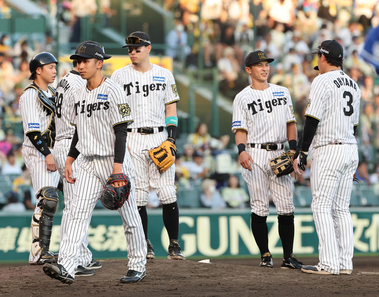 阪神対中日　9回、降板する阪神3番手の茨木（撮影・上田博志）