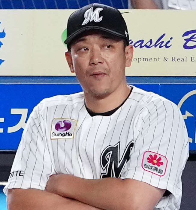 ロッテ対日本ハム　ロッテのサブローヘッドコーチ（撮影・鈴木みどり）