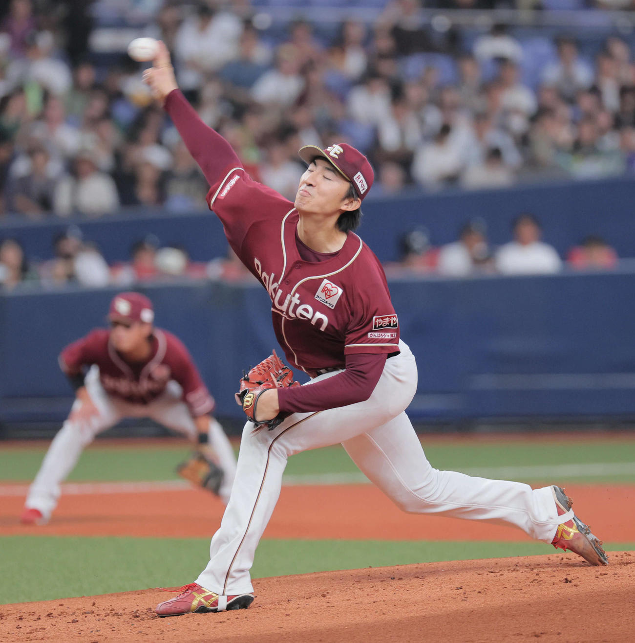 オリックス対楽天　楽天先発の荘司（撮影・宮崎幸一）