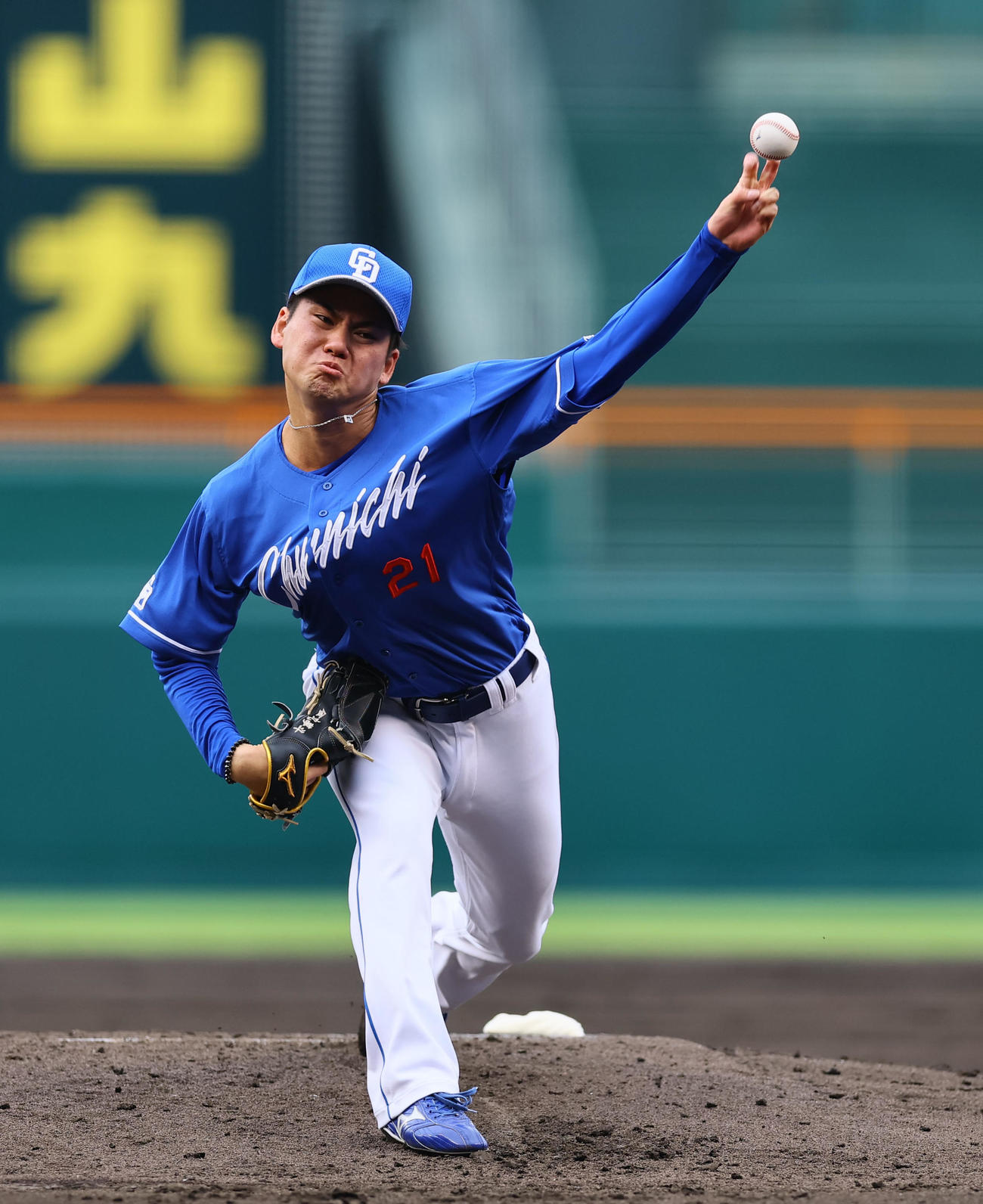 阪神対中日　中日先発の金丸（撮影・藤尾明華）