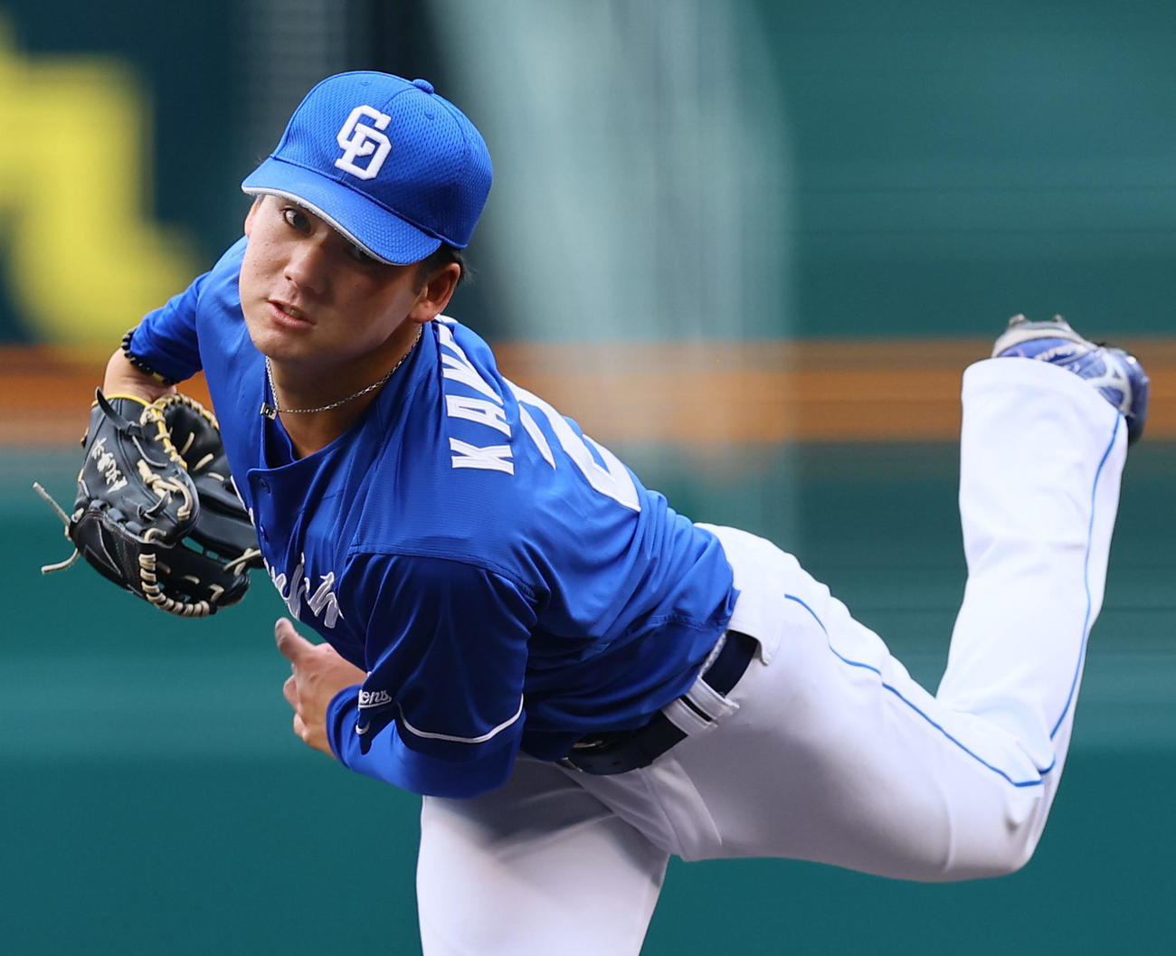 阪神対中日　中日先発の金丸（撮影・藤尾明華）